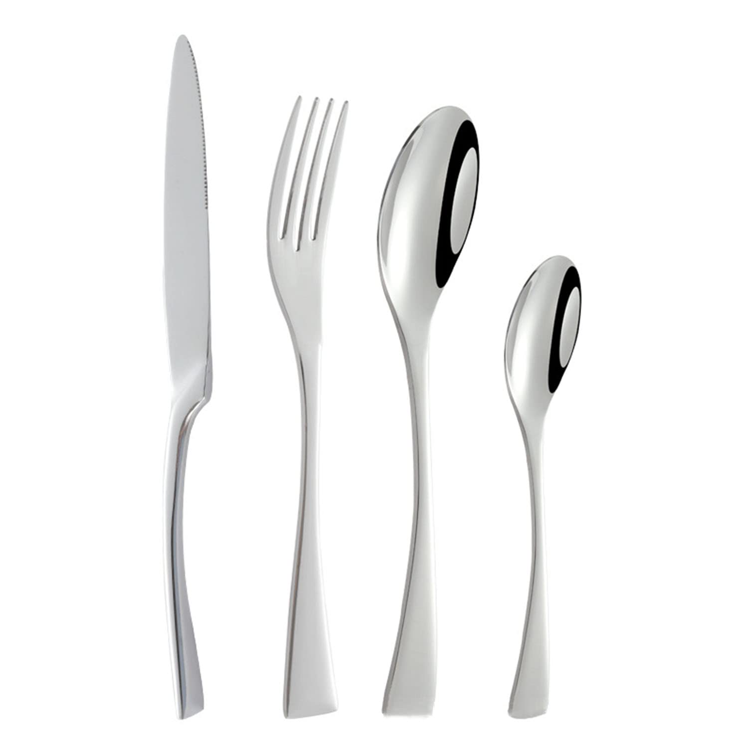 4-Piece Stainless Steel Silverware Set - Elegant Flatware for Wedding Gifts, Home Kitchen & Restaurant Use | Knife, Fork & Spoon Utensil Set for Everyday Dining & Special Occasions