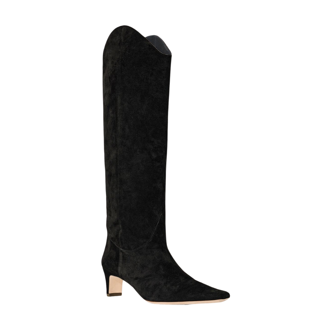 Black Suede Western Wally Boots for Women - Stylish Cowgirl Ankle Boots with Comfortable Heel - Perfect for Country Dancing, Rodeo Events & Western Fashion Outfits