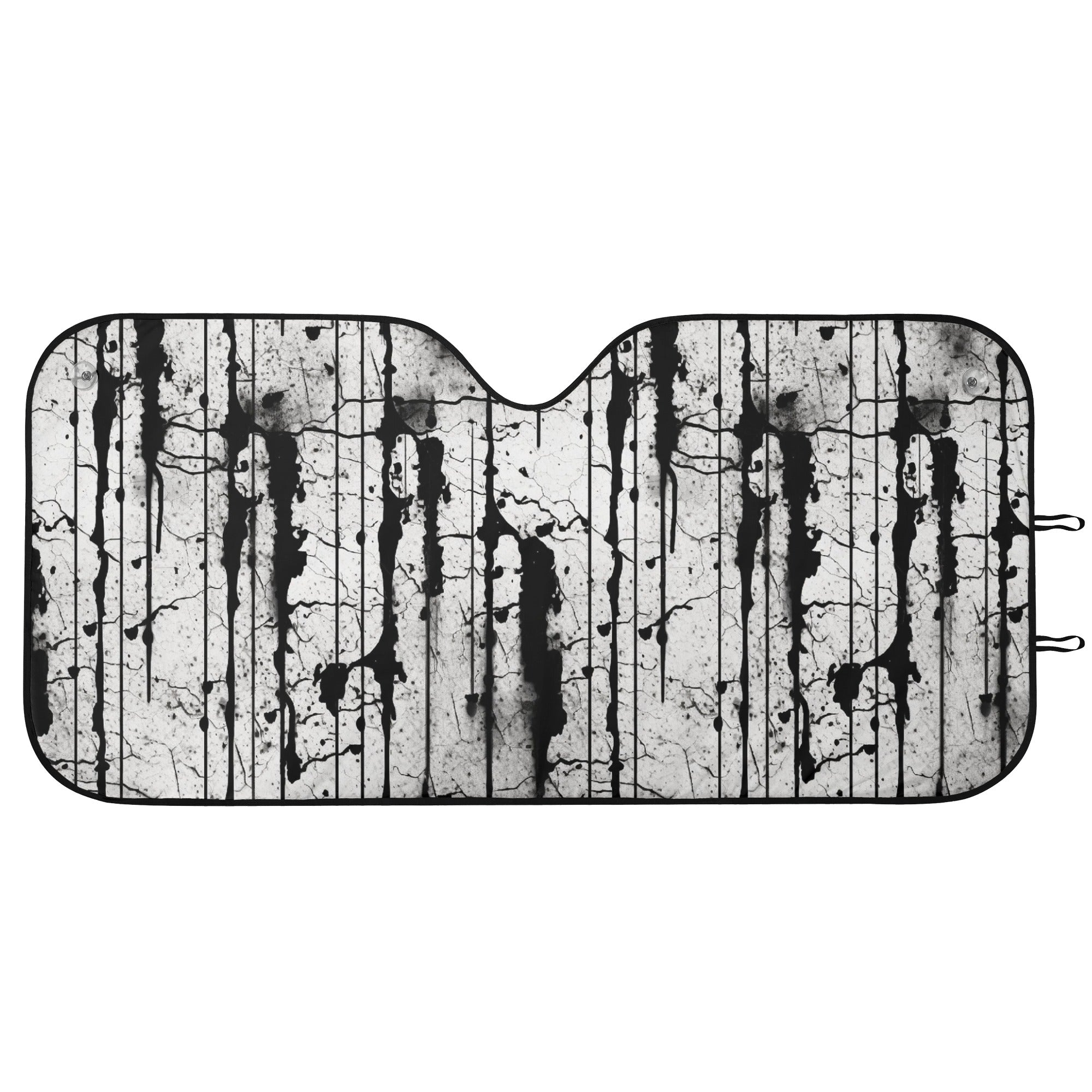 Premium Black Car Sunshade with Stylish Drip Design - Universal Fit for Windshield UV Protection - Perfect for Summer Parking, Road Trips & Daily Commute