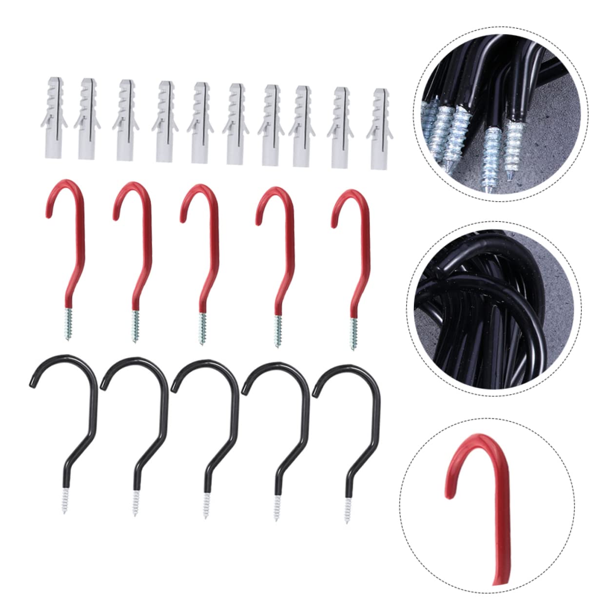 AUTSUPPL 10-Pack Heavy Duty Steel Bike Hooks - Wall Mount Bicycle Storage Rack with Screw-in Garage Hooks for Secure Bike Display & Organization - Perfect for Garage, Shed, or Indoor Cycling Storage