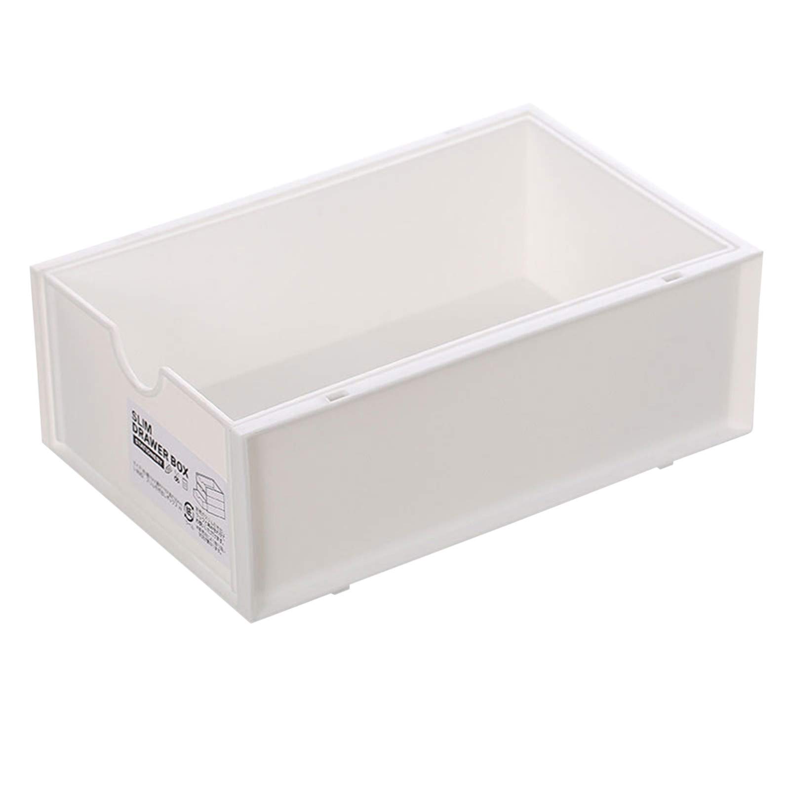 Stackable Drawer Storage Box for Stationery & Sundries - White Organizer for Students, Home & Office - Perfect for Desk, Dorm, and Blanket Storage
