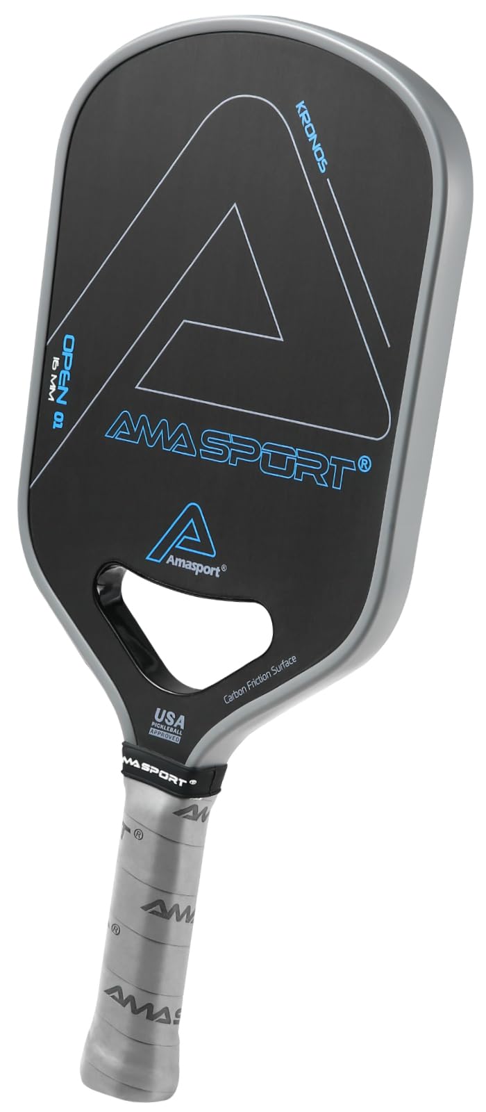 Kronos Open 01 Pickleball Paddle - Premium Toray T700 Carbon Fiber Surface | Dynamic Air Throat Technology | 16mm Thermoformed Core with Foam Injection | USAPA Approved | Perfect for Competitive Play & Recreational Pickleball Games