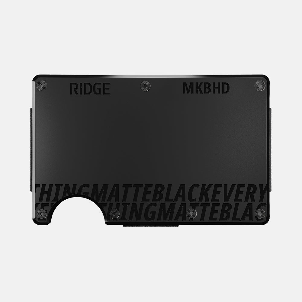 The Ridge Wallet - Slim Minimalist RFID Blocking Front Pocket Wallet for Men - Matte Black - Perfect for Everyday Carry, Travel & Gifting