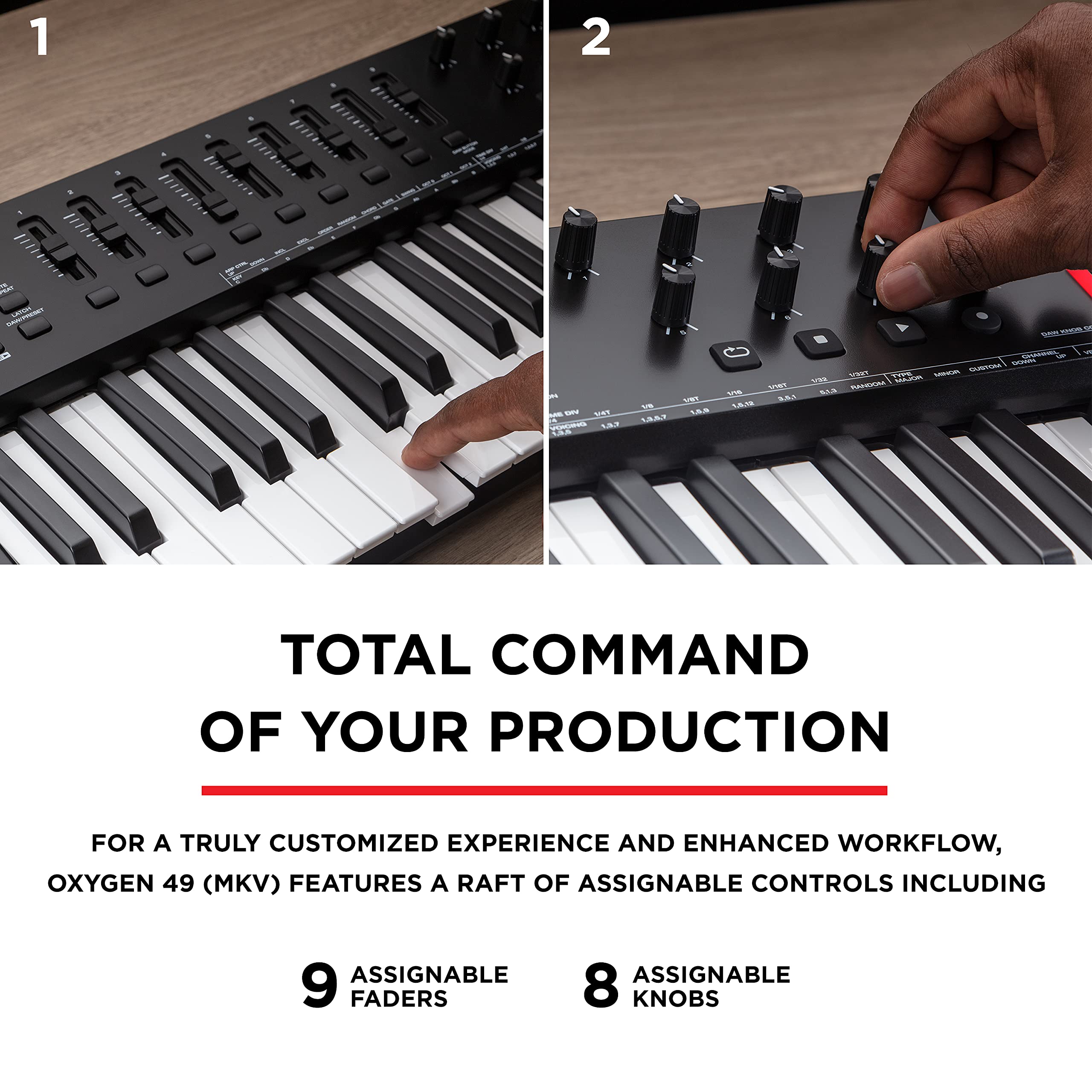 M-Audio Oxygen 49 MKV 49-Key USB MIDI Keyboard Controller for Music Production, Recording & Live Performance