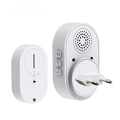 Smart WiFi Wireless Doorbell Alarm System with 58 Chime Sounds, 433MHz Detectors & Strobe Siren - Perfect for Home Security, Apartment Entry Alerts & Business Notifications