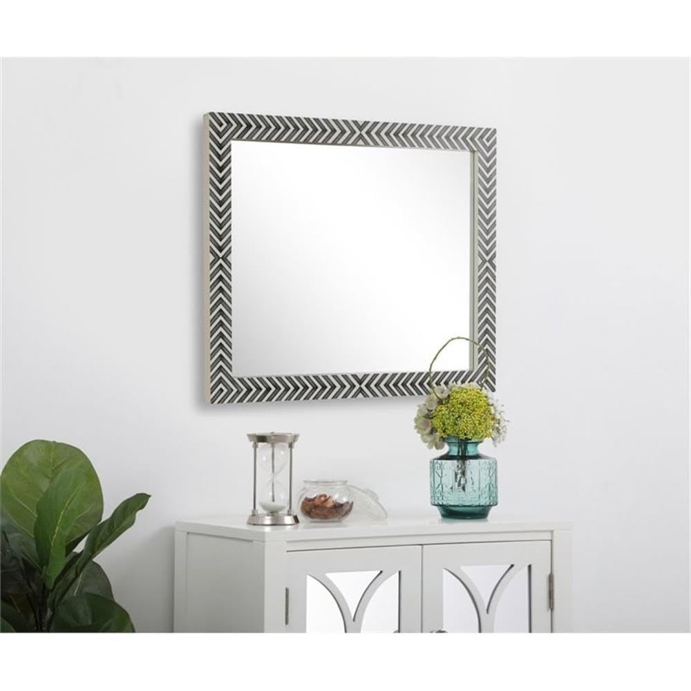Elegant Chevron Glass Mirror 40x32 - Modern MDF Decor for Bathroom & Living Room