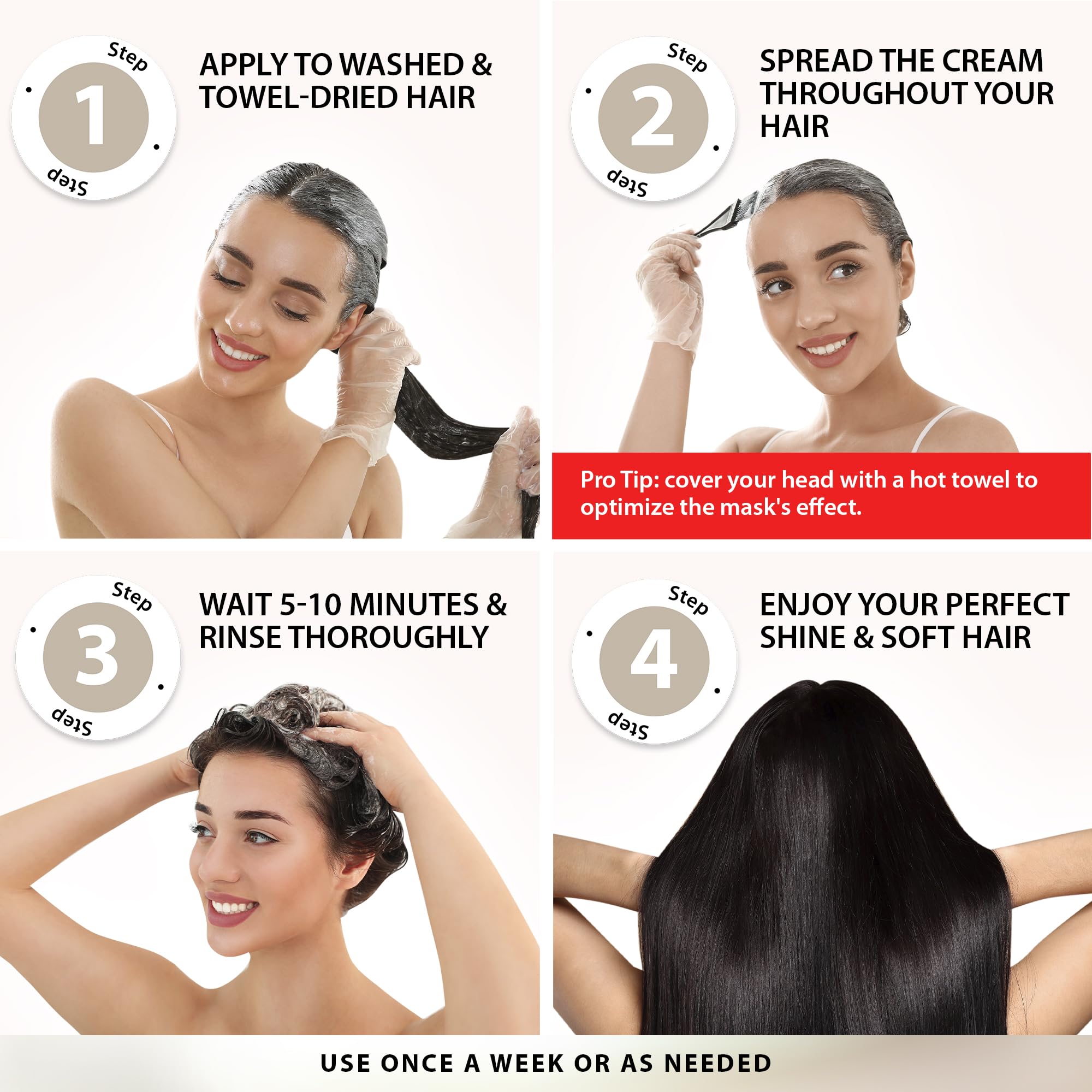 Professional Keratin Hair Mask for Damaged Hair - USA Made Deep Conditioning Treatment with Biotin, Collagen & Coconut Oil - Hair Repair Mask with Pro-Vitamin B5 & Protein Complex - Perfect for Salon-Quality Results at Home