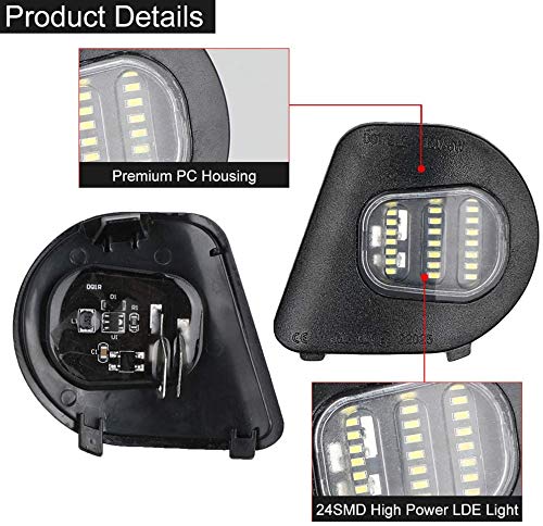 2010-2019 Dodge Ram 1500-5500 LED Side Mirror Puddle Lights - 6000K Diamond White Replacement Kit (2-Pack) - Enhance Night Visibility & Style for Pickup Trucks