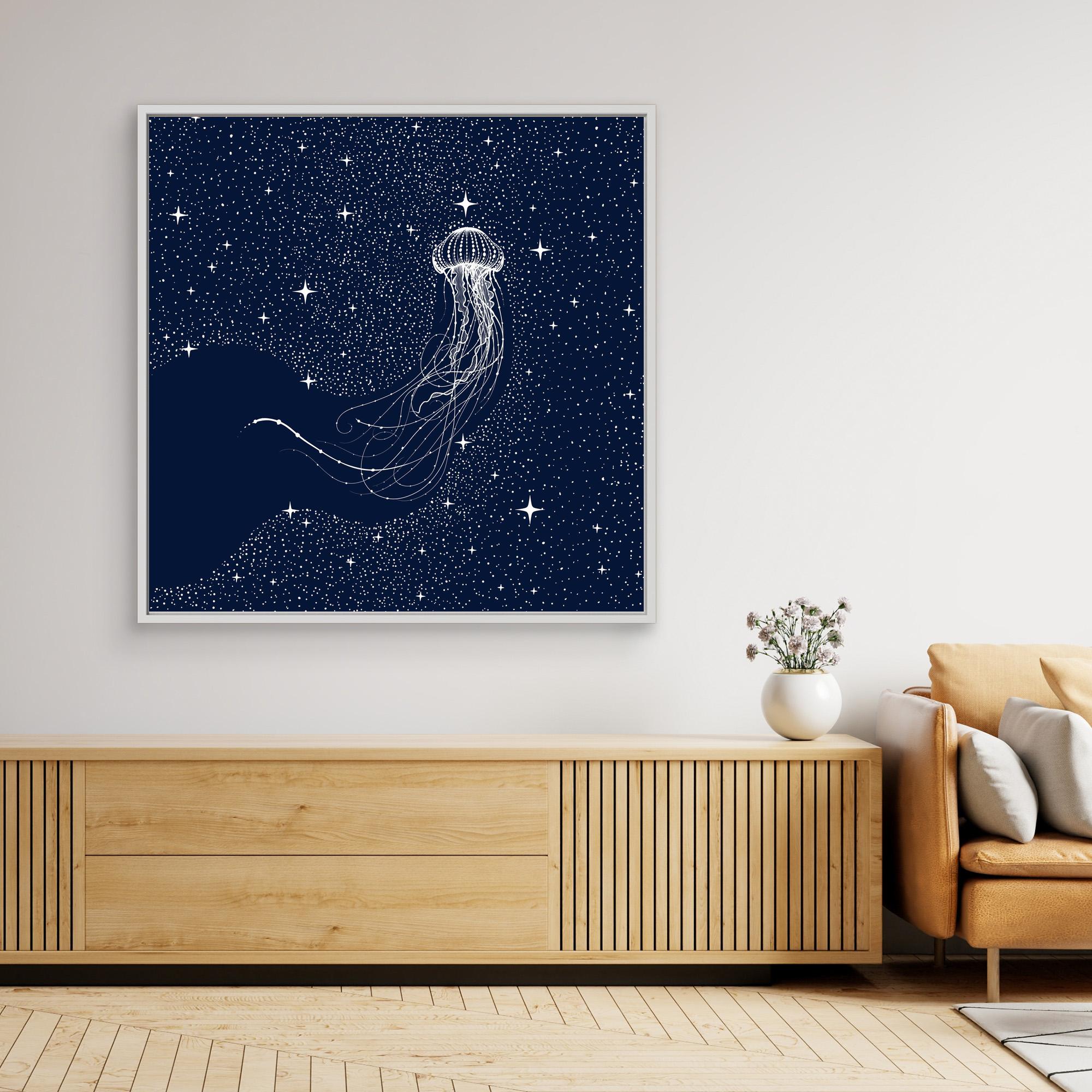 Starry Jellyfish Canvas Print by Alirıza Çakir - Stunning Wall Art for Living Room, Bedroom & Office Decor