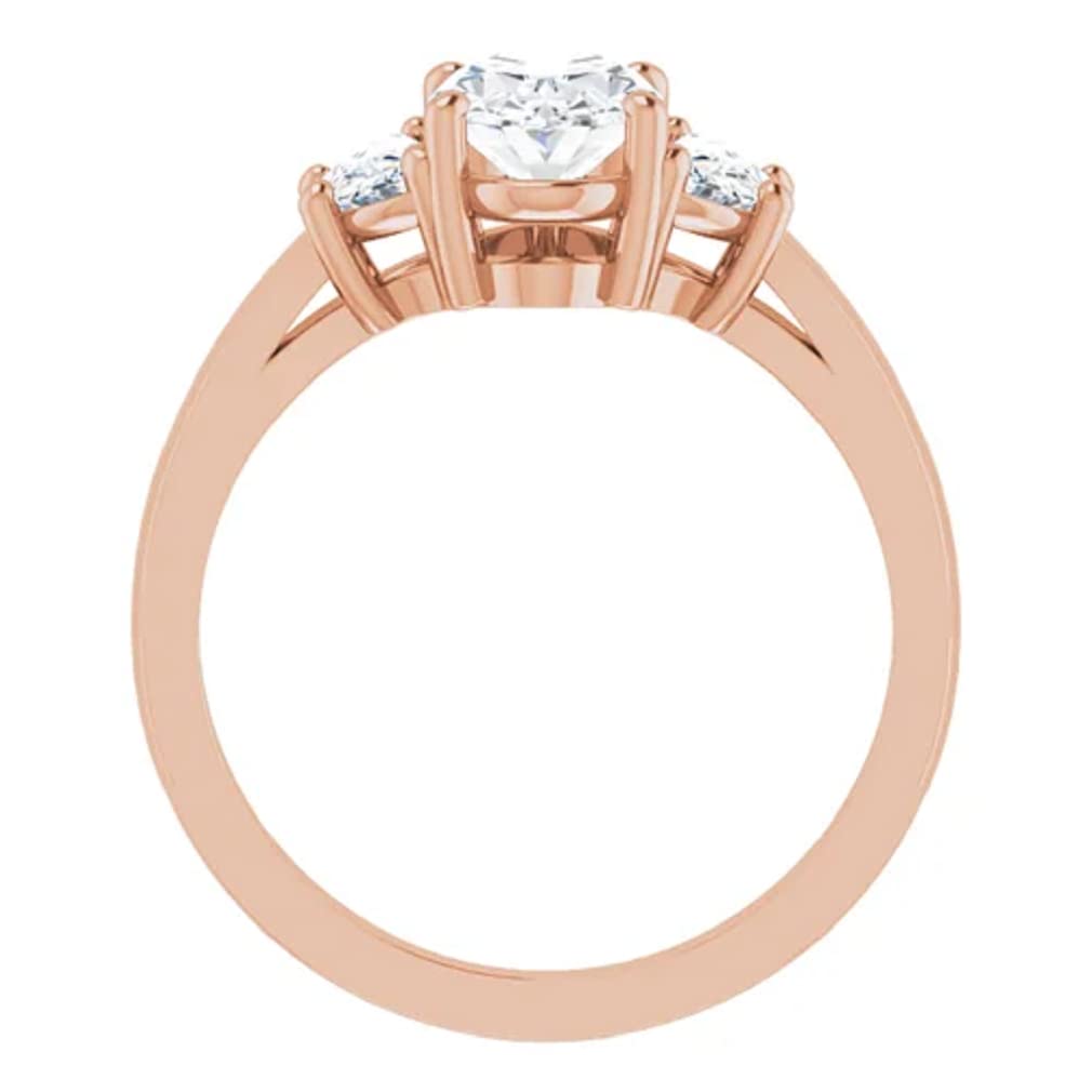 10K Solid Rose Gold Handmade Oval Cut Moissanite Engagement Ring - 1.0 CT Solitaire Wedding Band for Women, Bridal Proposal Ring - Perfect for Anniversary Gifts, Valentine's Day & Special Occasions