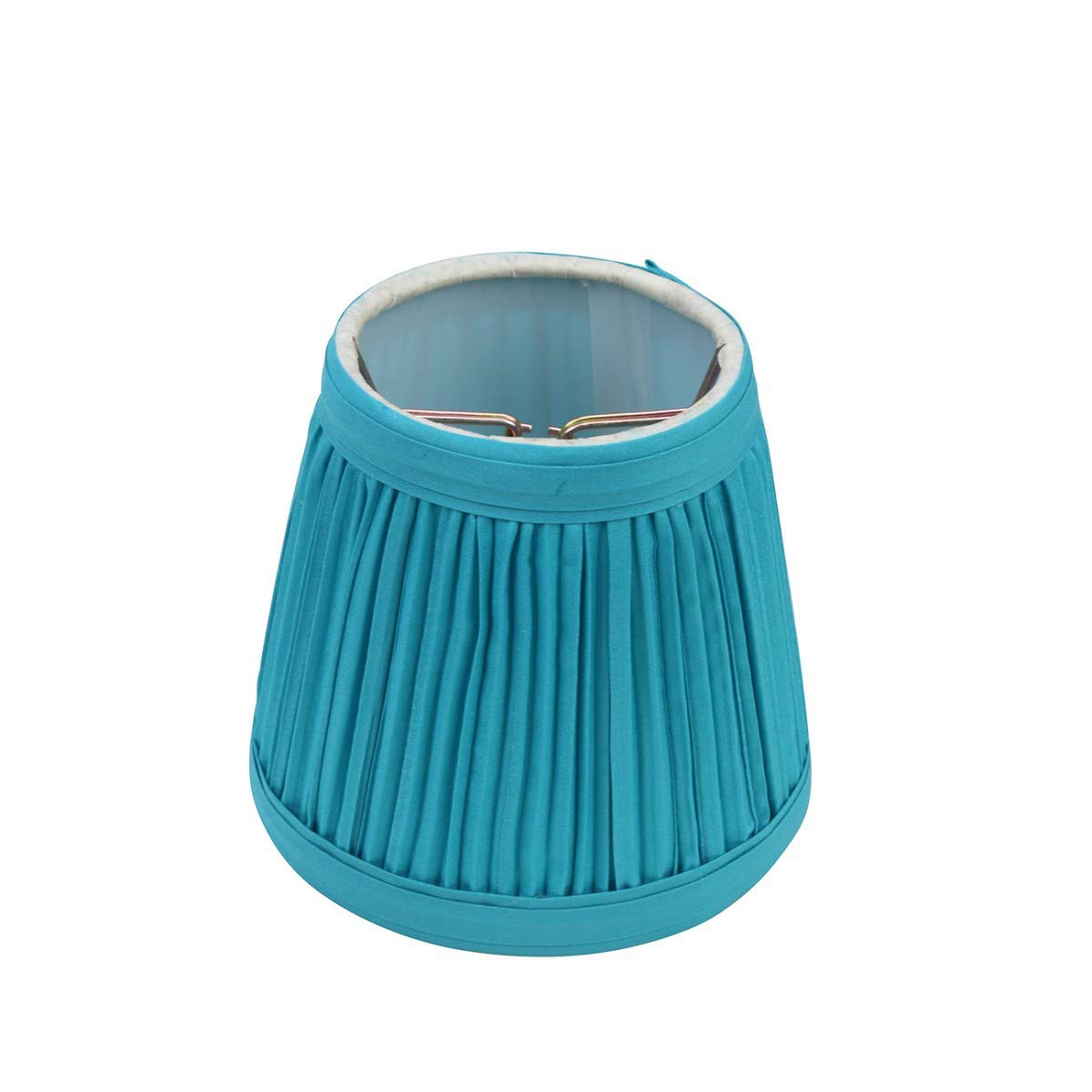 Vintage Blue Fabric Clip On Drum Lamp Shade 4