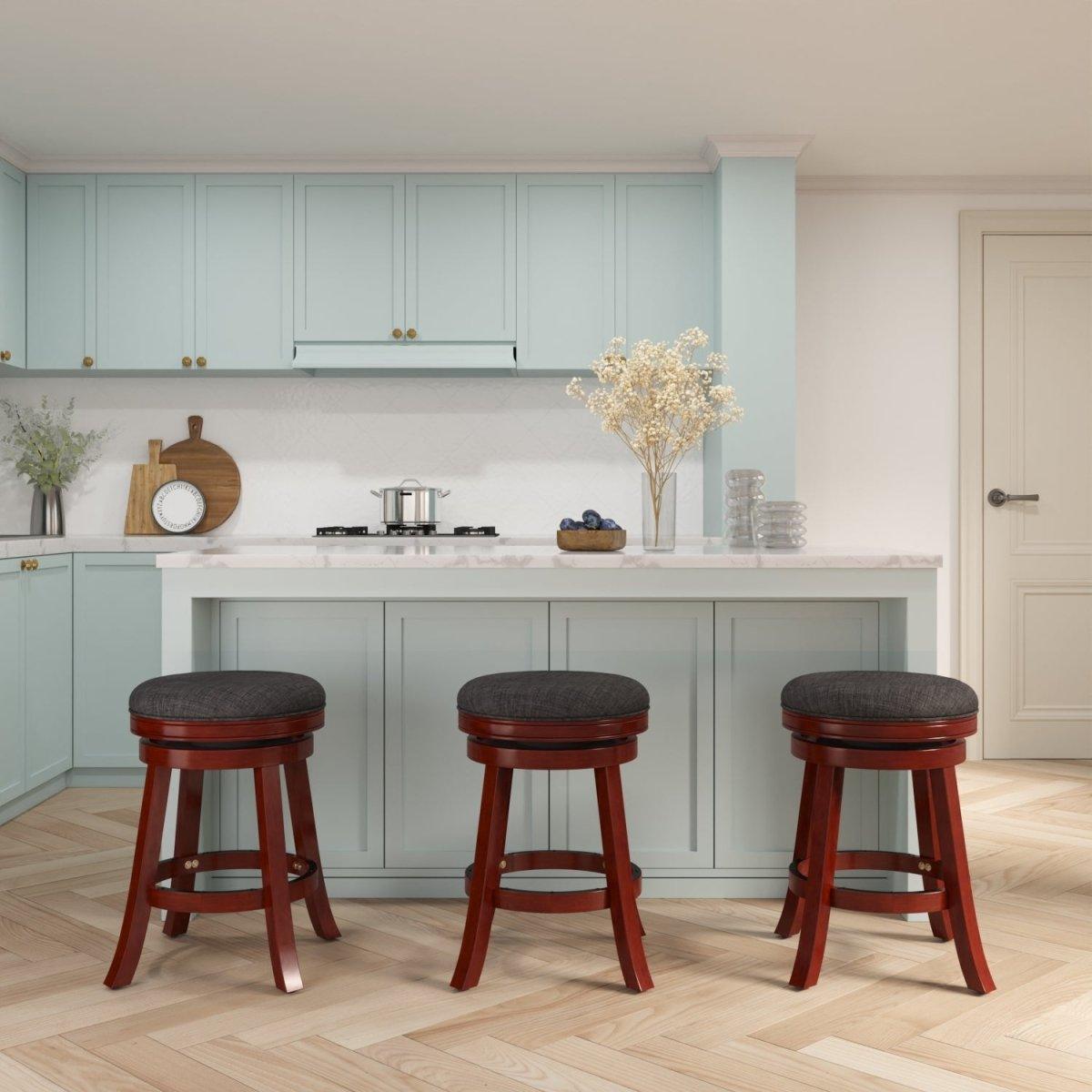 Creede Bonded Leather Backless Swivel Stool - 24
