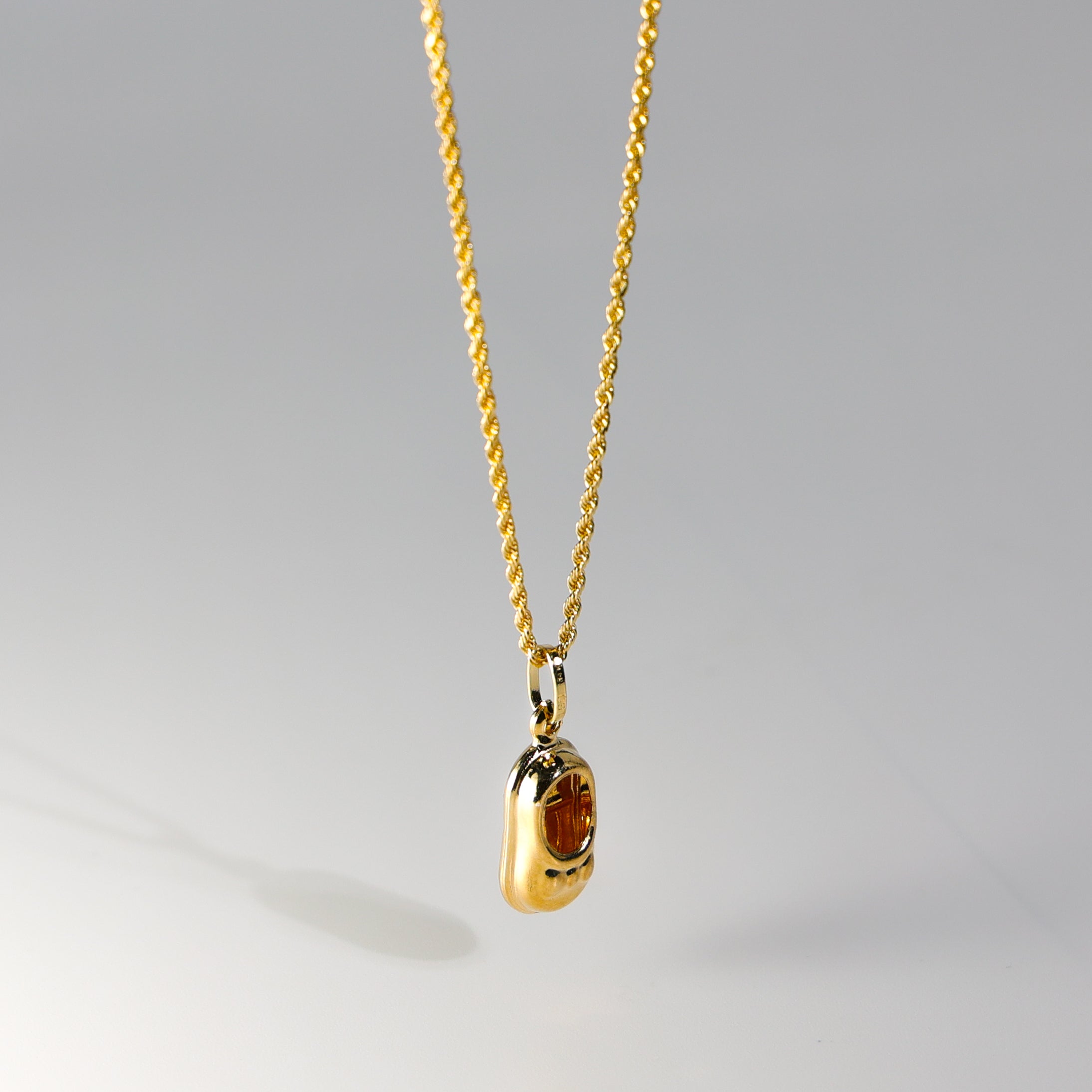 18K Gold Baby Shoes Pendant - Model 1720 | Tiny Footprint Charm for Newborn Keepsake | Perfect Christening Gift, Baby Shower Present & First Birthday Jewelry