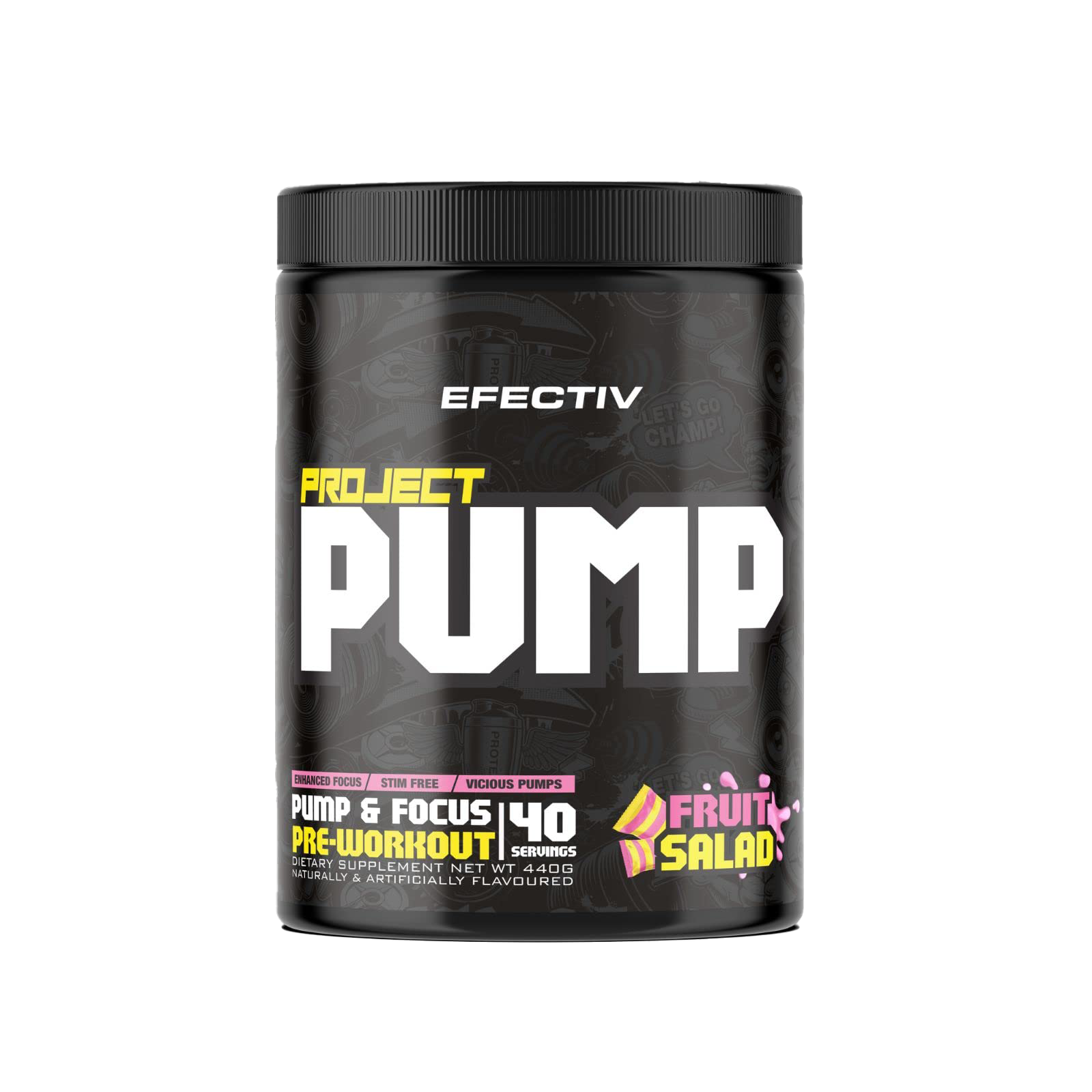Efectiv Nutrition Project Pump 440g Pre-Workout Powder - Boost Energy & Muscle Performance for Gym, Bodybuilding & Fitness Training
