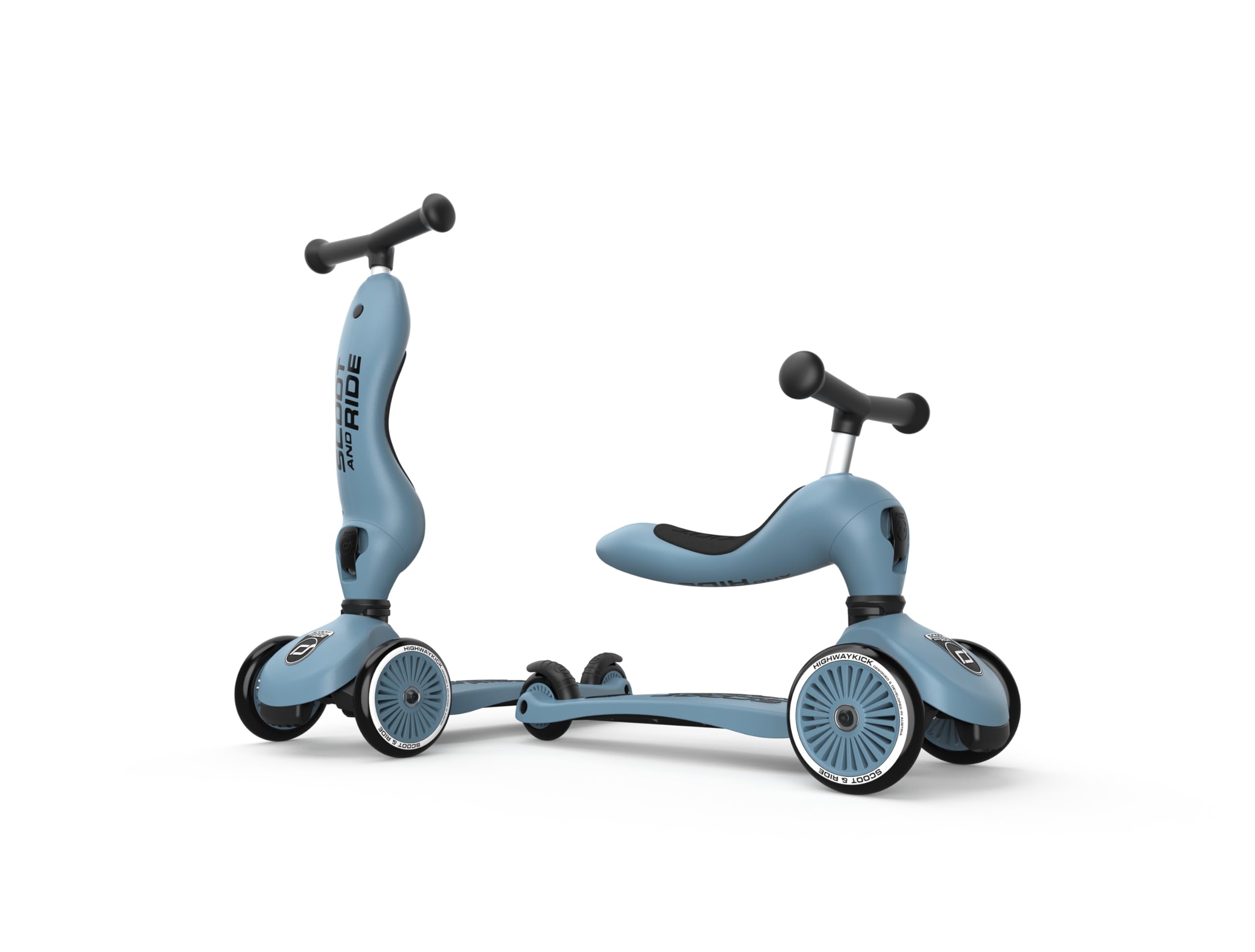 2-in-1 Scoot & Ride Highwaykick 1 Kids Scooter - Convertible Ride-On & Stand Scooter for Toddlers Ages 1-5 Years - Durable Steel Frame - Perfect for Park Rides, Backyard Fun & Learning Balance