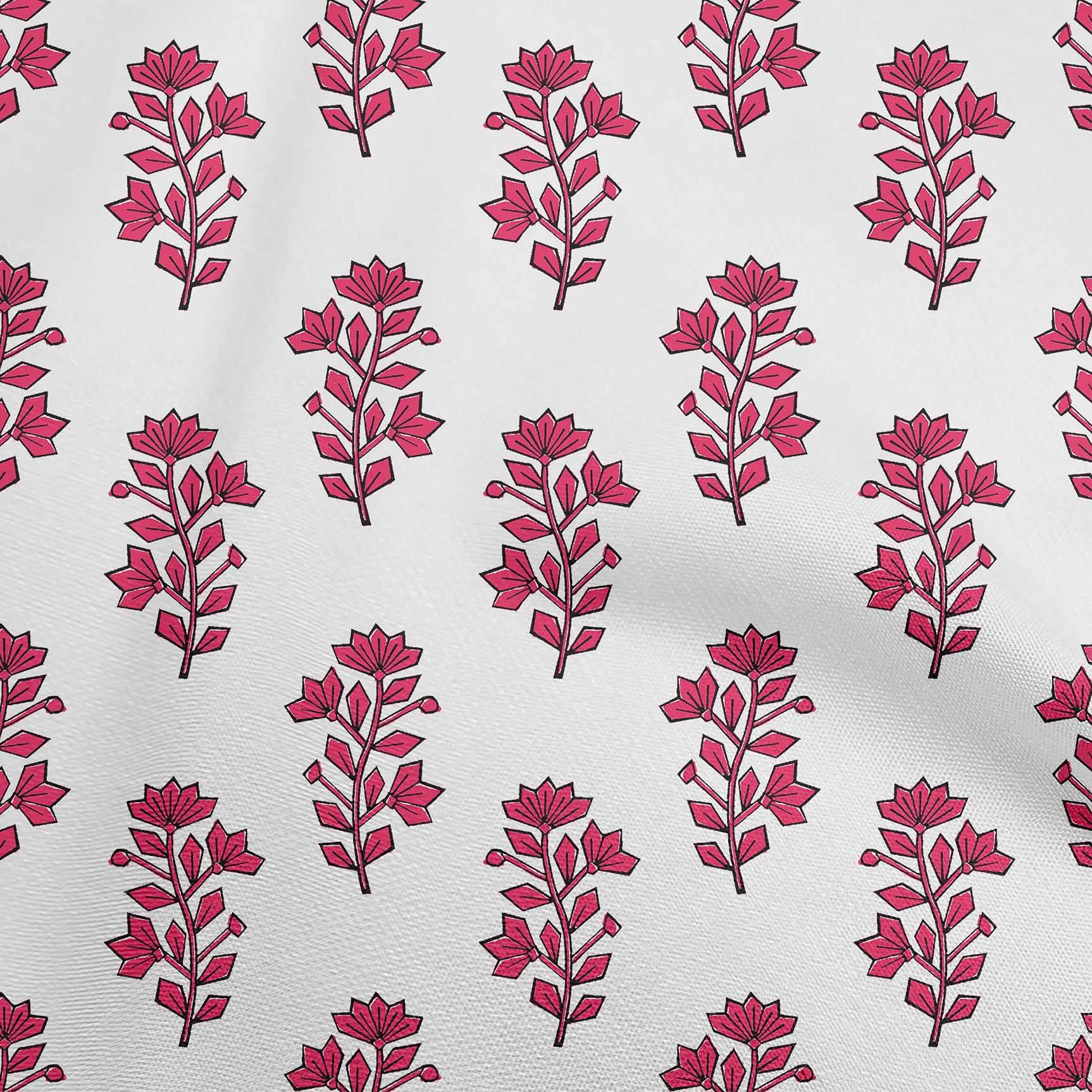 oneOone Viscose Chiffon Magenta Fabric Block Print Dress Material - 42 Inch Wide by The Yard (VR) | Perfect for DIY Dresses, Scarves & Home Decor Projects