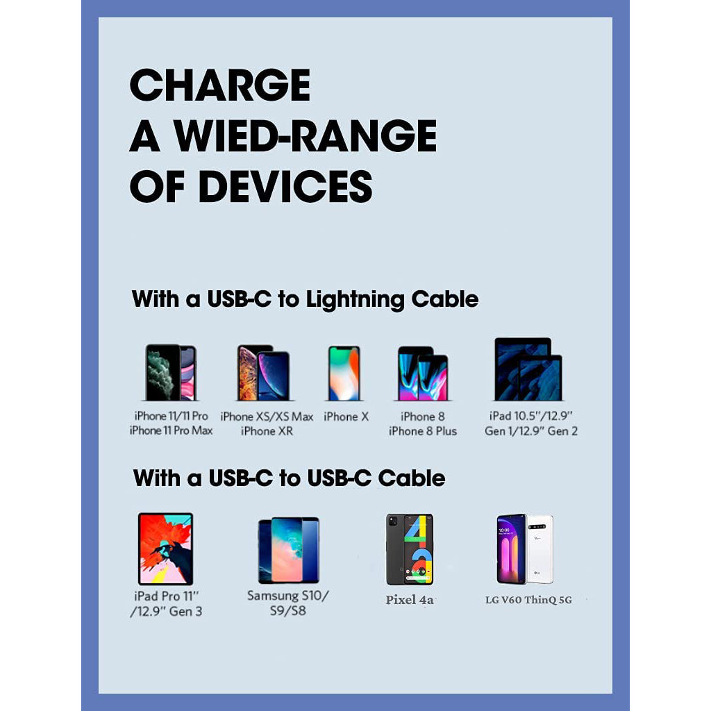 18W USB C Fast Wall Charger - PD Quick Charge 3.0 Adapter for iPhone 15/14/13/12, Samsung Galaxy, iPad - Compact Travel Charger for Home, Office & Car