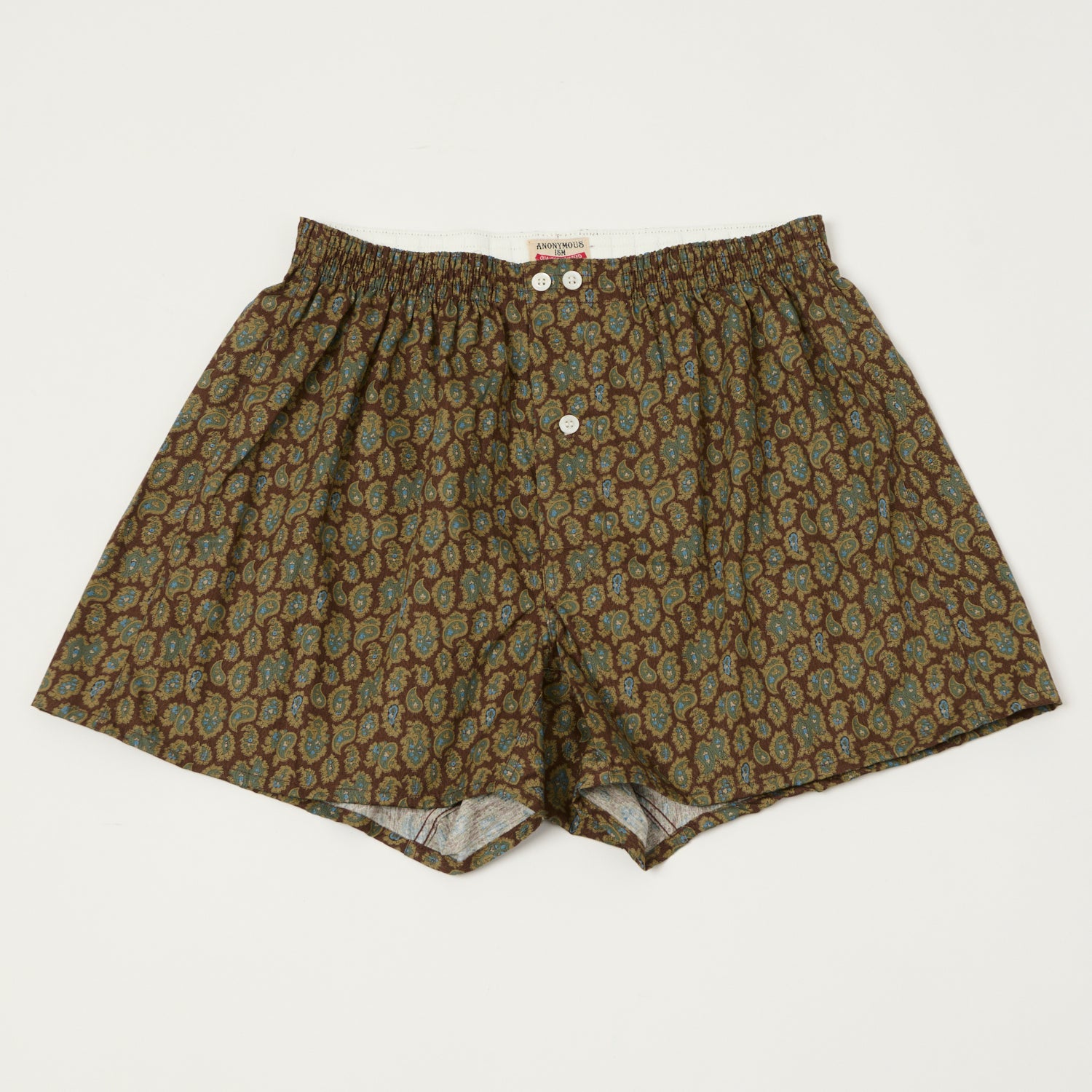 Anonymous Ism Dobby Paisley Boxer Shorts for Men - Comfortable Cotton Underwear in Bordeaux Red - Perfect for Sleepwear, Lounge Wear and Everyday Comfort