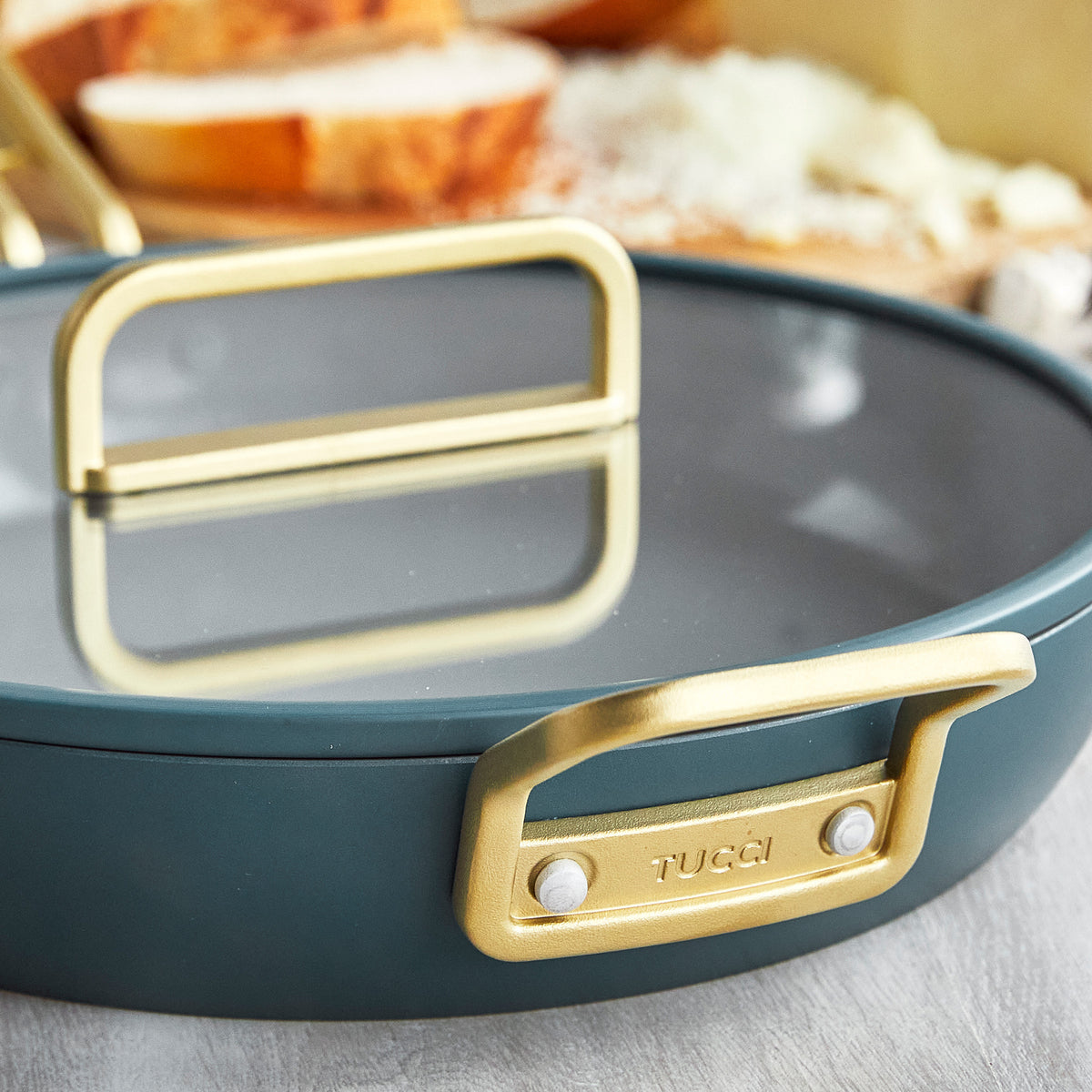 Stanley Tucci™ Ceramic Nonstick 4-Piece Fry Pan Set with Cookbook | Venetian Teal | Perfect for Sauteing, Frying & Everyday Cooking | Non-Toxic & PFOA-Free