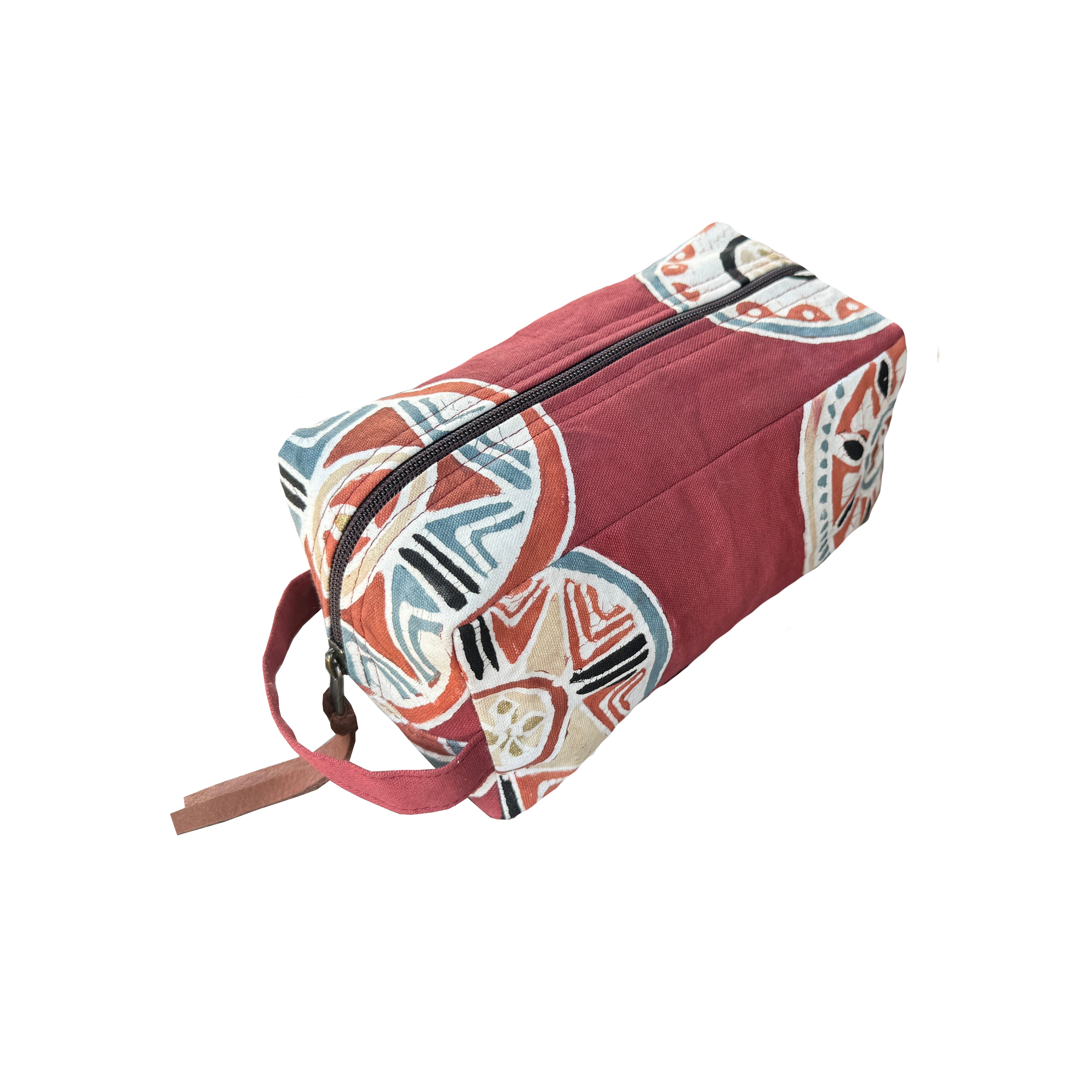 Authentic African Maasai Red Travel Pouch - Handmade Beaded Circle Design - Perfect for Passport Holder, Jewelry Organizer & Festival Accessories