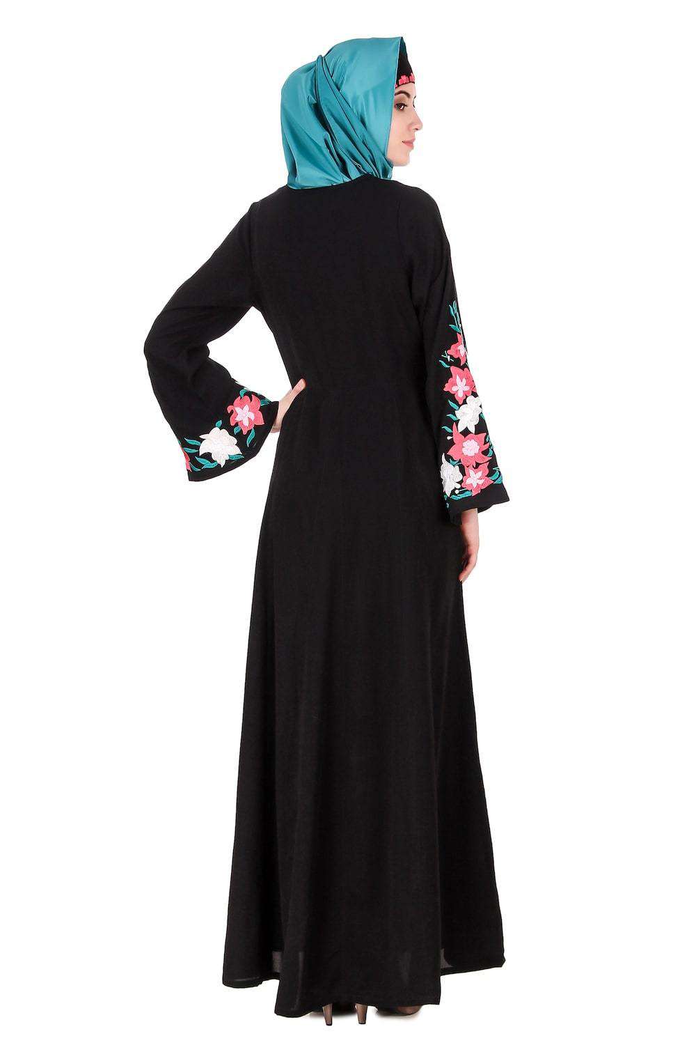 Embellished Bell Sleeve Umbrella Abaya Dress - Elegant Muslim Women's Prayer Dress for Special Occasions & Mosque Wear