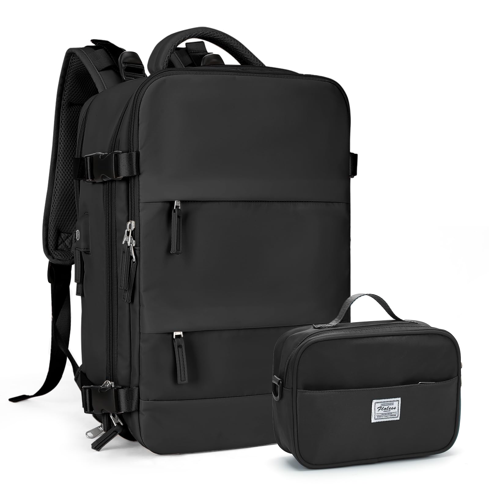 Coowoz Large Travel Backpack for Women & Men - 40L Waterproof Carry On Backpack, Hiking Daypack with Toiletry Bag - Perfect for Air Travel, Outdoor Sports & Daily Commute
