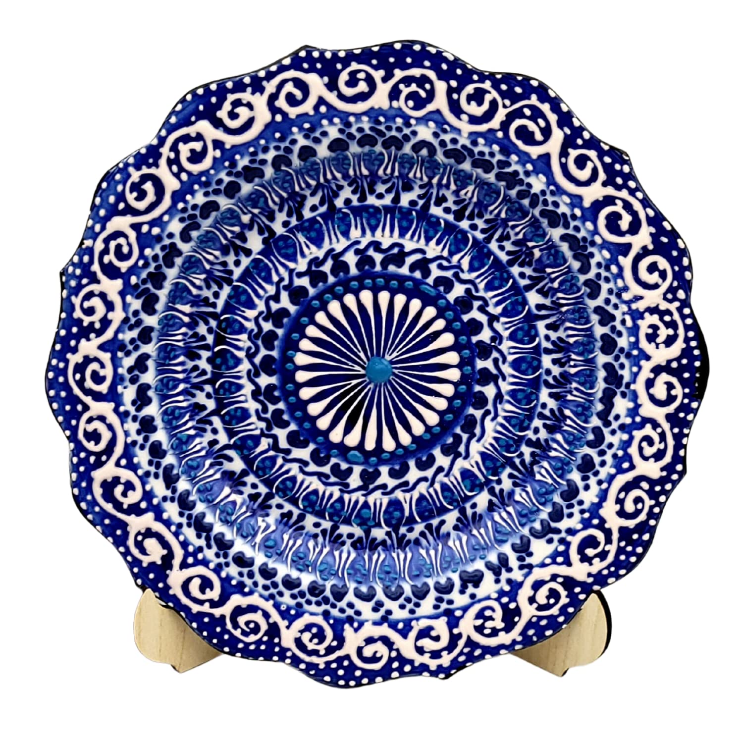 Handmade Turkish Ceramic Decorative Plate - Elegant Wall Art for Home & Office Decor | Perfect for Living Room, Dining Area, and Workspace Display