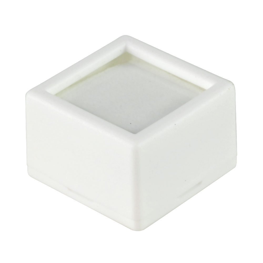 100 Clear Glass-Top Square Gem Jars - White Jewelry Display Containers for Rings, Earrings & Small Accessories - Perfect for Craft Shows, Boutique Displays & Home Organization