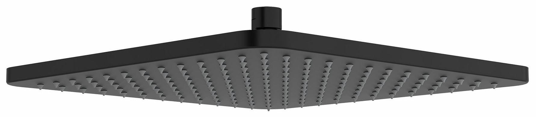 Riobel Pro P450BK 10-Inch Black Plastic Shower Head - High Pressure Rainfall Showerhead for Bathroom & Spa Relaxation