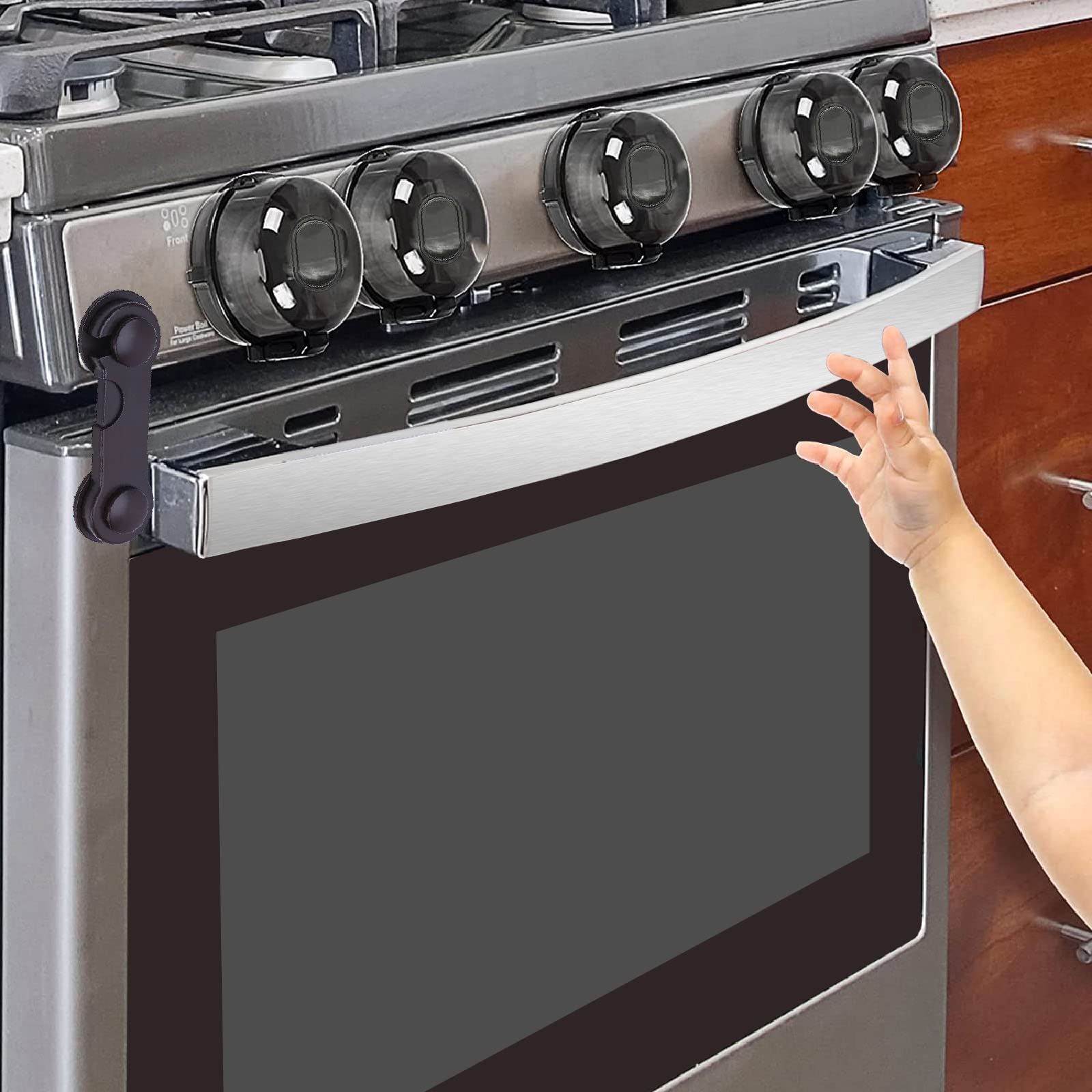 OFYDNR Stove Knob Covers (5+1 Pack) - Child Safety Locks for Gas Stove & Oven - Baby Proofing Kitchen Essentials for Toddler Protection - Perfect for Childproofing Homes with Young Kids