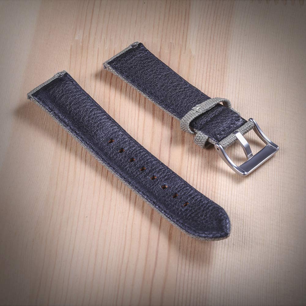 Hemsut Canvas Watch Bands for Men - 18mm Quick Release Military Watch Strap Replacement - Durable Fabric Watch Accessories for Outdoor, Casual & Everyday Wear