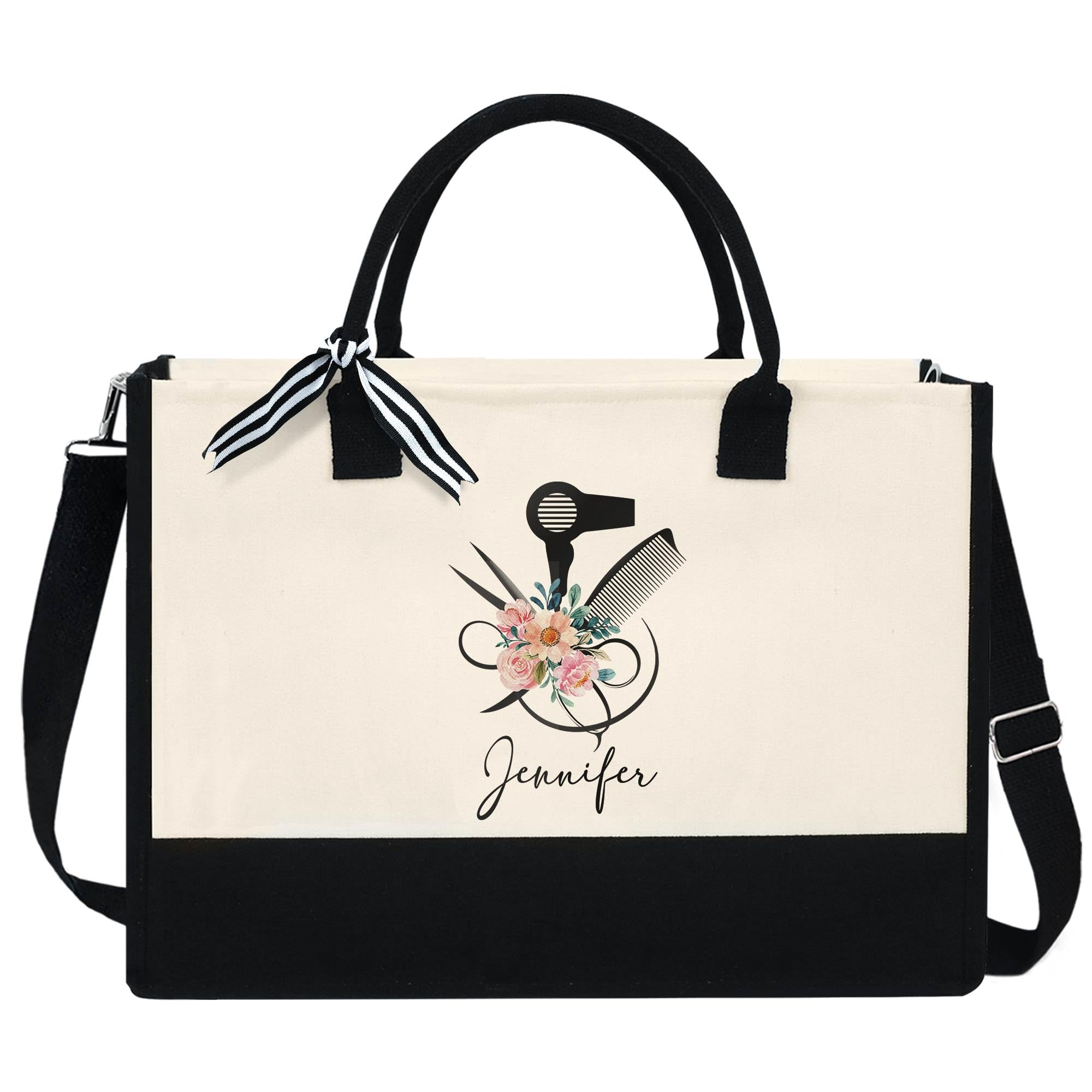 Personalized Hair Stylist Gift Ideas - 13oz Zippered Canvas Tote Bag for Salon Owners, Hairstylists & Beauticians | Perfect Birthday, Appreciation & Thank You Gifts for Women in Beauty Industry | Great for Salon Supplies, Travel & Everyday Use