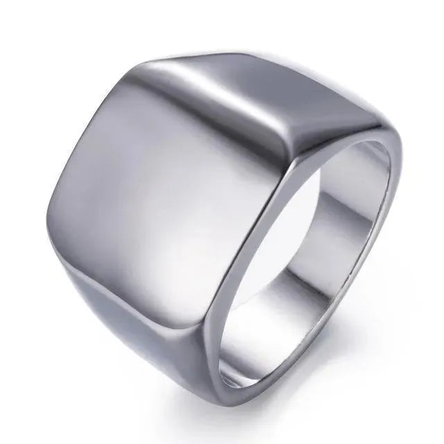 Men's Stainless Steel Square Ring - Durable & Stylish Wedding Band for Men - Perfect for Everyday Wear, Gifts & Special Occasions