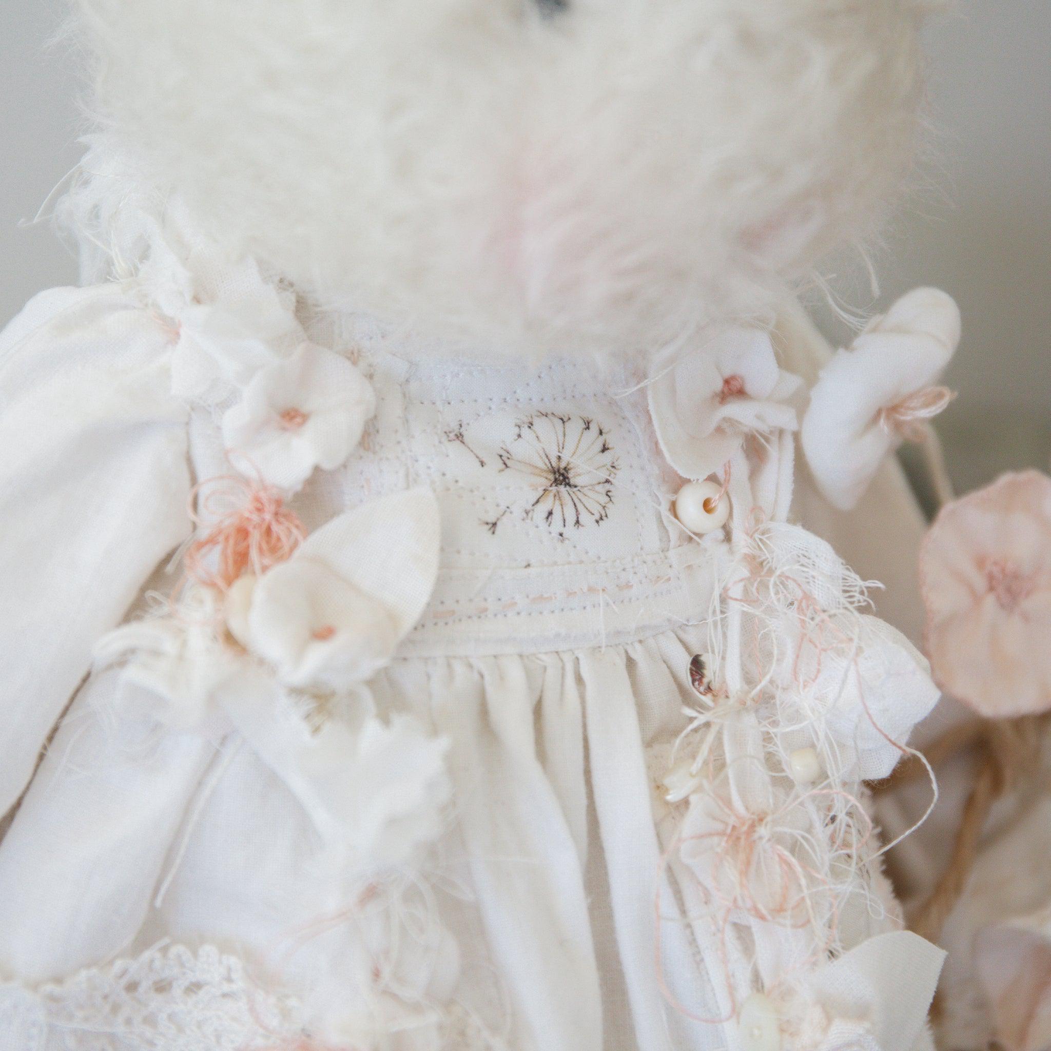 Hutch Studio Mohair Friends Peaceful Peace Lily Bunny - Soft Plush Toy for Kids, Nursery Decor, Gift for Baby Showers & Easter Celebrations