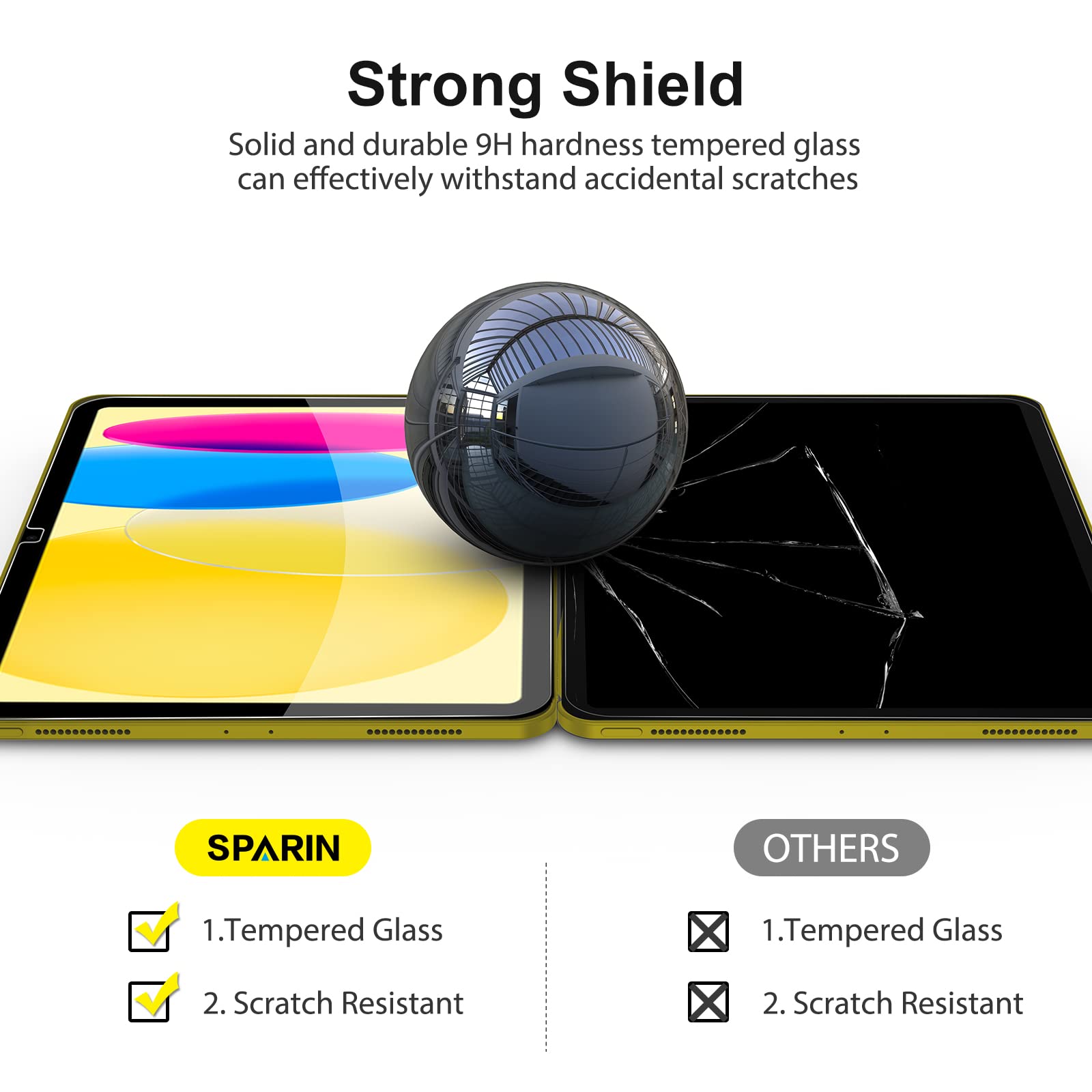 SPARIN 3 Pack Tempered Glass Screen Protector for iPad 11th Gen 11-inch & 10th Gen 10.9-inch (2025/2022 Model) - Anti-Scratch, HD Clear, Bubble-Free Installation - Perfect for Work, Study & Entertainment Protection