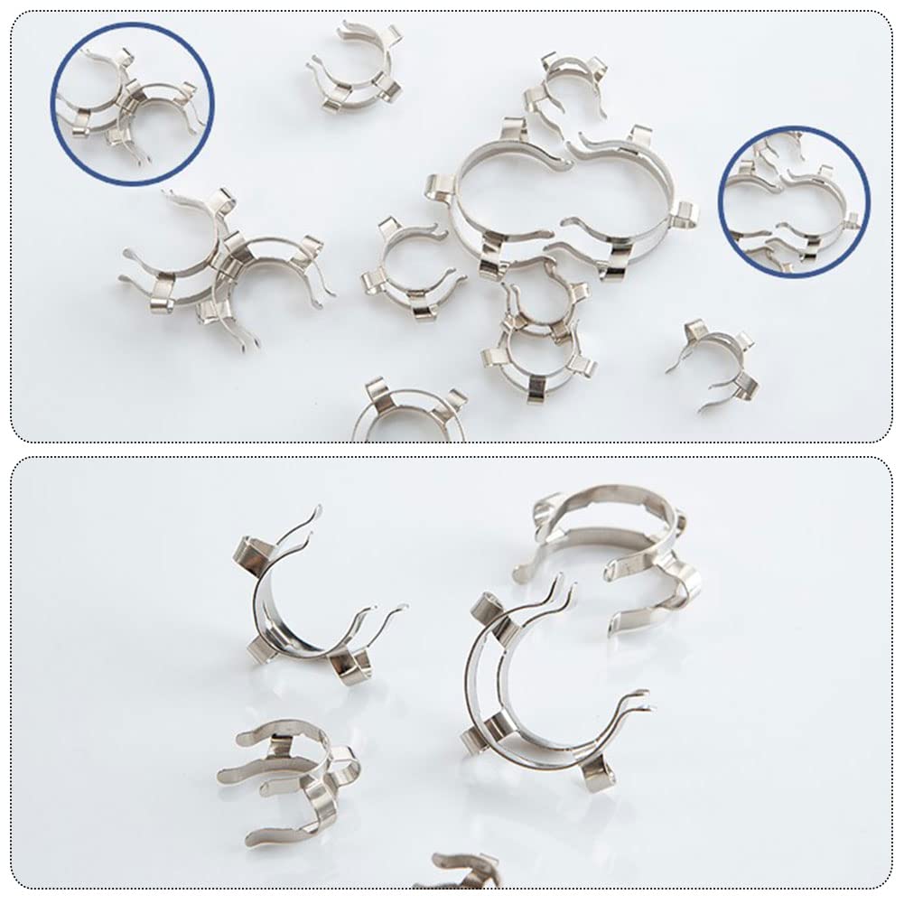 3-Pack 45mm Stainless Steel Keck Clips - Heavy Duty Lab Clamps for Glassware Connections | Perfect for Chemistry Experiments & Distillation Setups