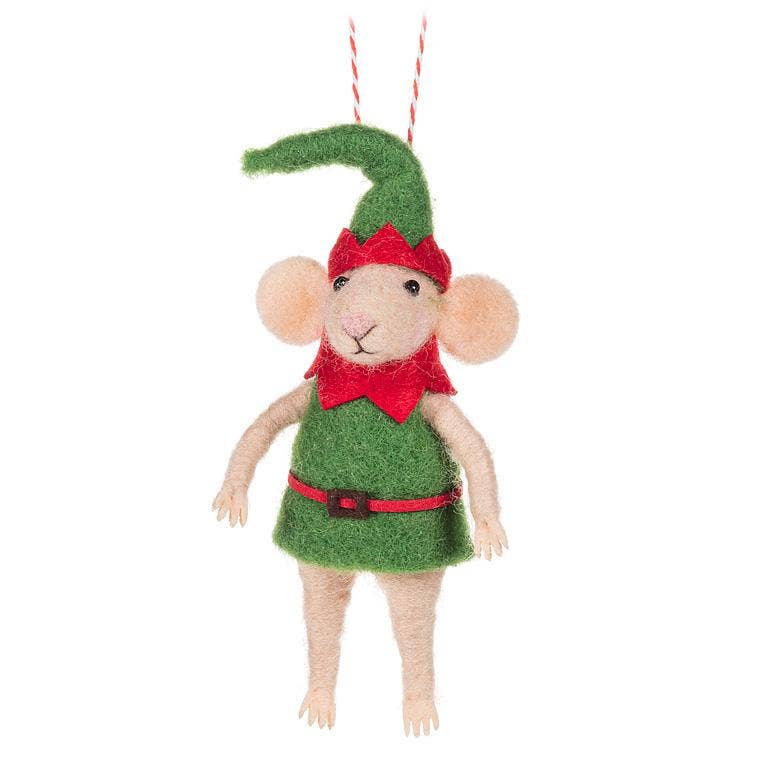 Elf Mouse Christmas Ornament - 5.5 Inch Handmade Holiday Decor for Tree, Gift, and Home Decoration | Perfect for Xmas Party, Winter Festival, and Holiday Season