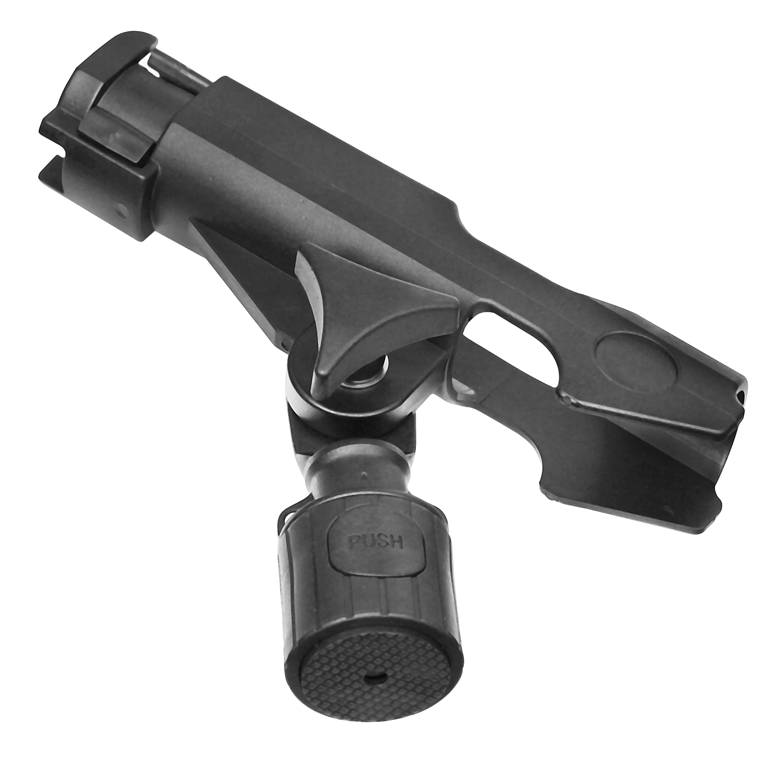 Upgrade 360° MiniPort Fishing Rod Holder with Adjustable Track Mount - Compact & Secure Fishing Rod Holder for Kayak, Boat, Dock - Perfect for Anglers & Outdoor Fishing Enthusiasts