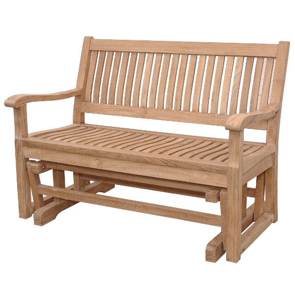 Del Amo 4 Foot Glider - Smooth Swivel Motion Patio Rocking Chair for Outdoor Relaxation, Perfect for Porch, Garden, and Backyard Lounging
