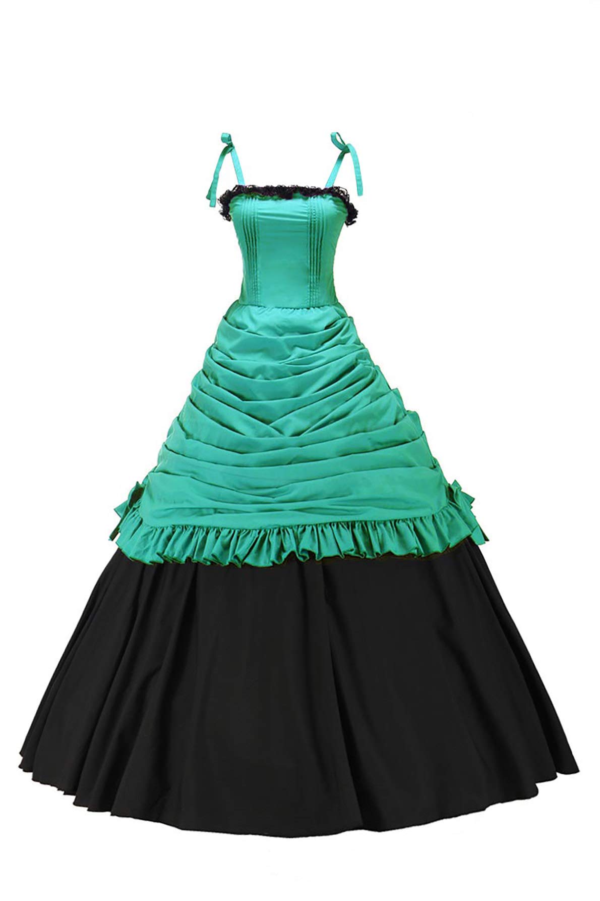 Elegant Sweet Southern Belle Civil War Lace Ball Gown - Vintage Prom Jumper Skirt Dress for Historical Reenactments, Costume Parties & Formal Events