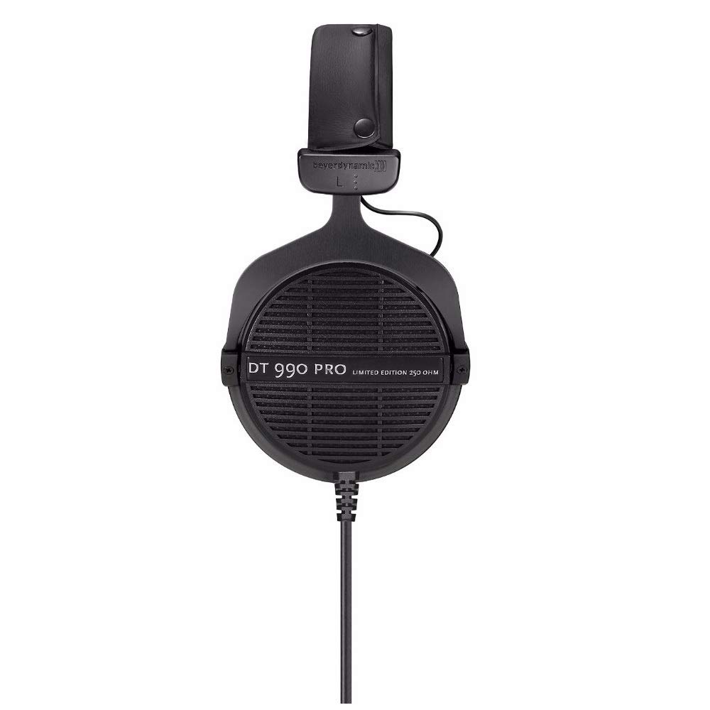 Beyerdynamic DT 990 PRO 250 Ohm Studio Headphones - Premium Over-Ear Headphones for Music Production, Gaming & Audio Mixing (Limited Edition Ninja Black) with 4-Channel Headphone Amplifier Bundle - Perfect for Home Studio, Podcasting & Professional Audio Work