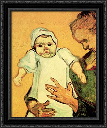 Vincent van Gogh Mother Roulin With Her Baby 20x24 Inch Black Ornate Wood Framed Canvas Art Print - Vintage Wall Decor for Living Room, Bedroom & Office