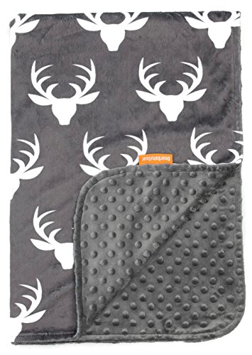Bb Antlers / Grey Minky Dot