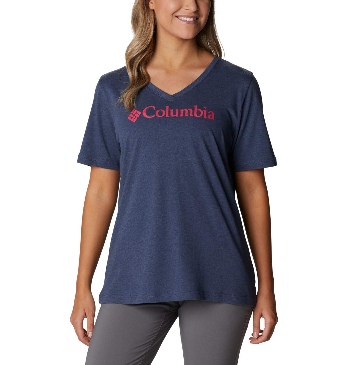 Columbia Women's Mount Rose Relaxed Fit Short Sleeve T-Shirt - Soft Jersey Cotton Blend Top for Hiking, Travel & Casual Wear
