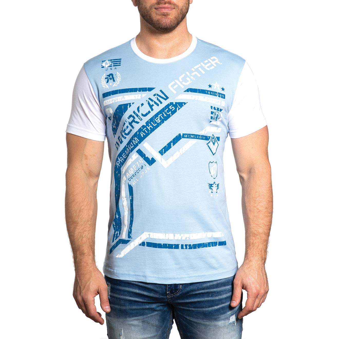 American Fighter Men's Short Sleeve T-Shirt - Lightweight & Breathable Summer Casual Tee for Outdoor Activities, Gym Workouts, and Everyday Wear