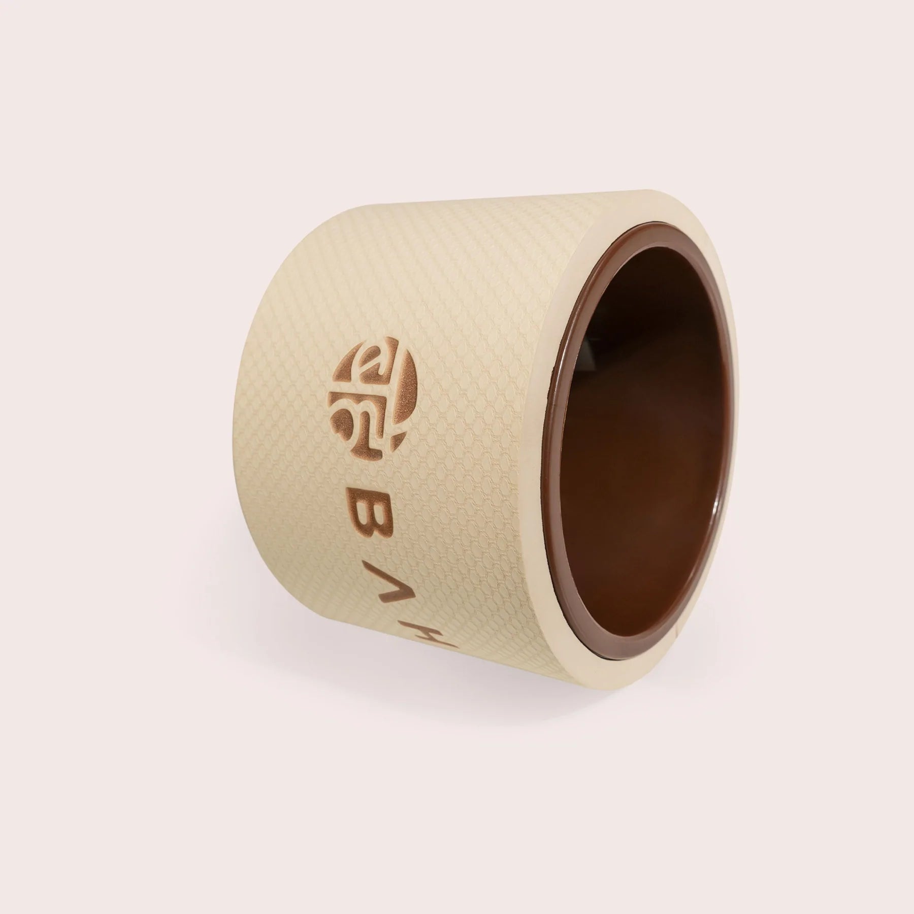 BAHE Mini Yoga Wheel (18x12cm) - Dusty Beige for Back Stretching, Flexibility & Posture Correction | Perfect for Home Yoga, Pilates & Physical Therapy
