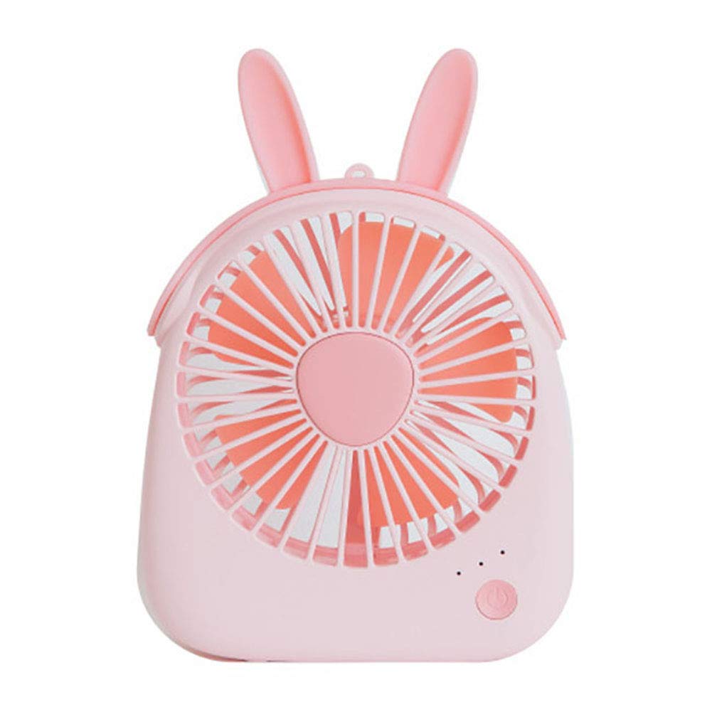 Maserfaliw Rechargeable Mini Cooling Fan - Cute Cartoon Animal Handheld Desk Fan, Portable USB Fan for Summer Travel, Office, Bedroom - Pink (Ideal for Outdoor, Home & Office Use)