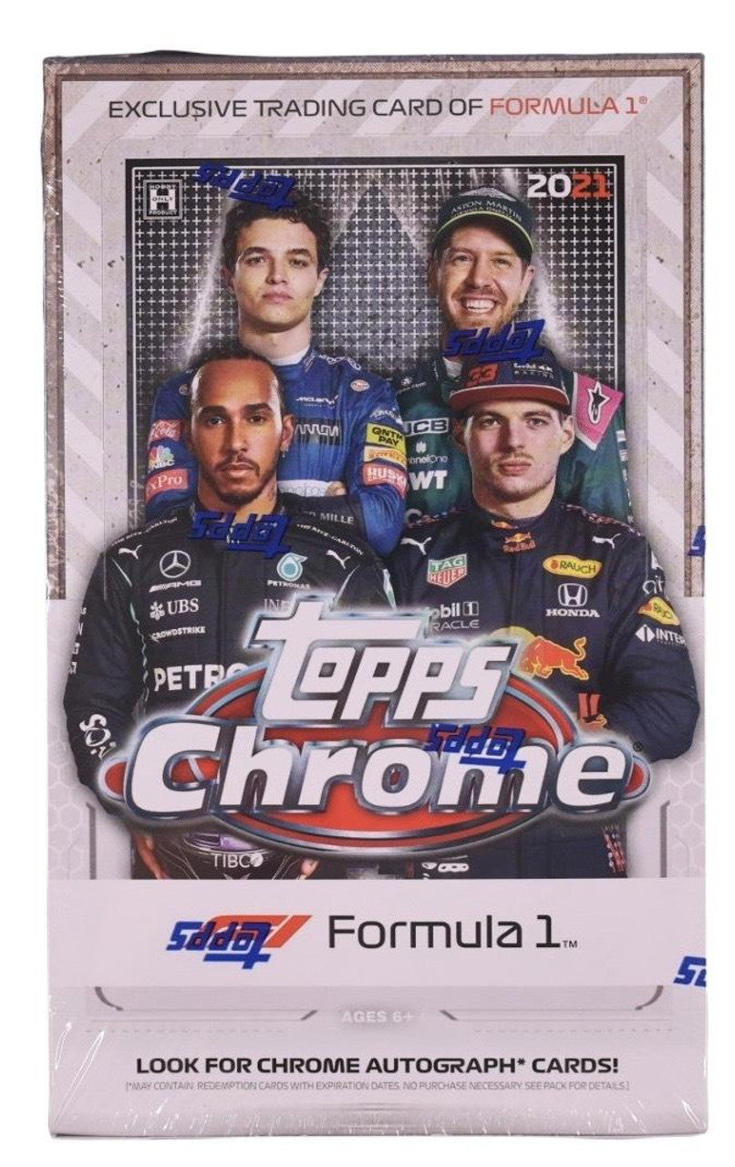 2021 Topps Chrome Formula 1 F1 Racing Hobby 12 Box Case - Premium Collectible Cards for Racing Fans & Sports Memorabilia Collectors - Perfect for Display, Trading, and Investment
