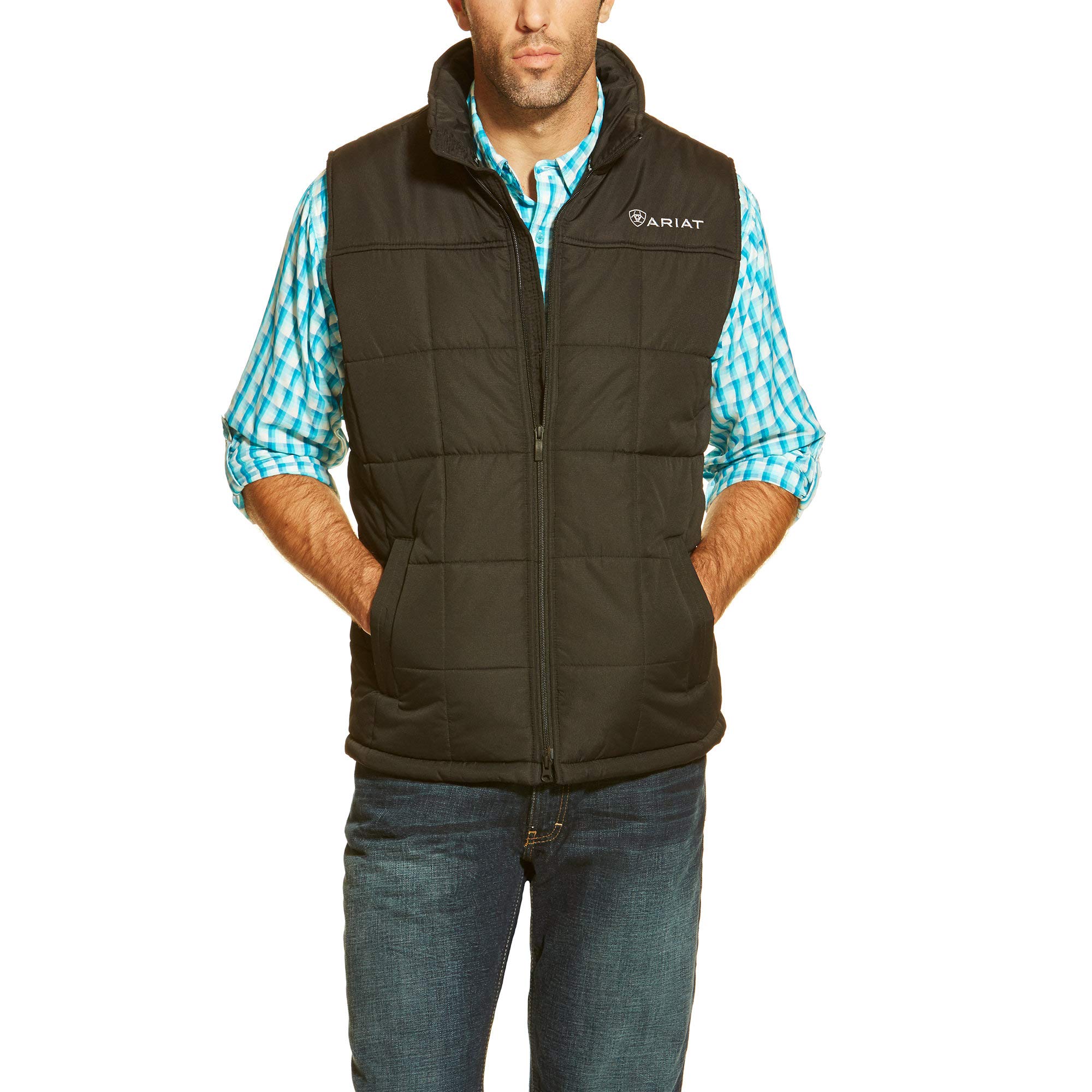 ARIAT Men's Crius Insulated Winter Vest - Lightweight Warm Puffer Jacket for Outdoor Hunting, Hiking & Casual Wear