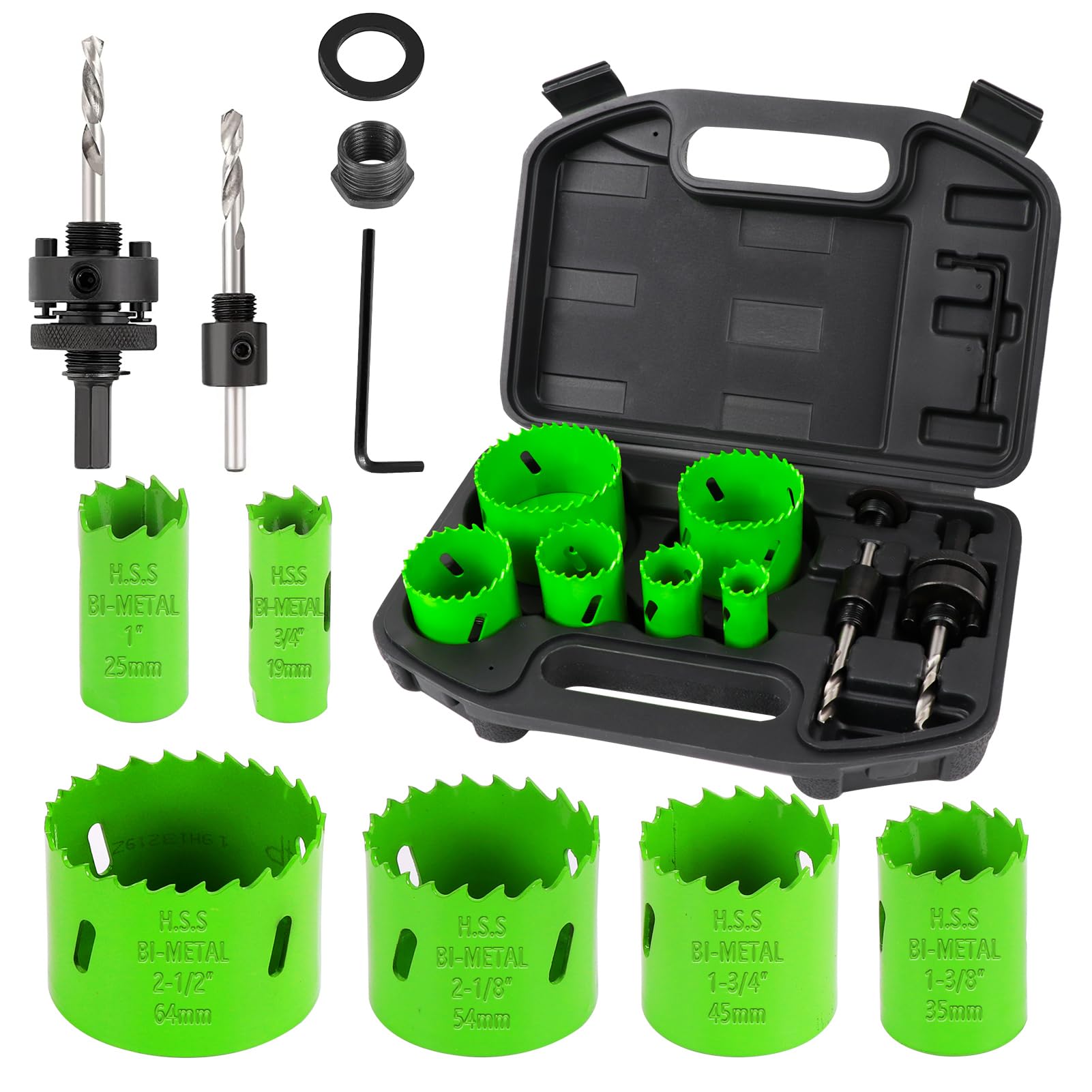 Bi-Metal Hole Saw Kit 10PCS - 3/4